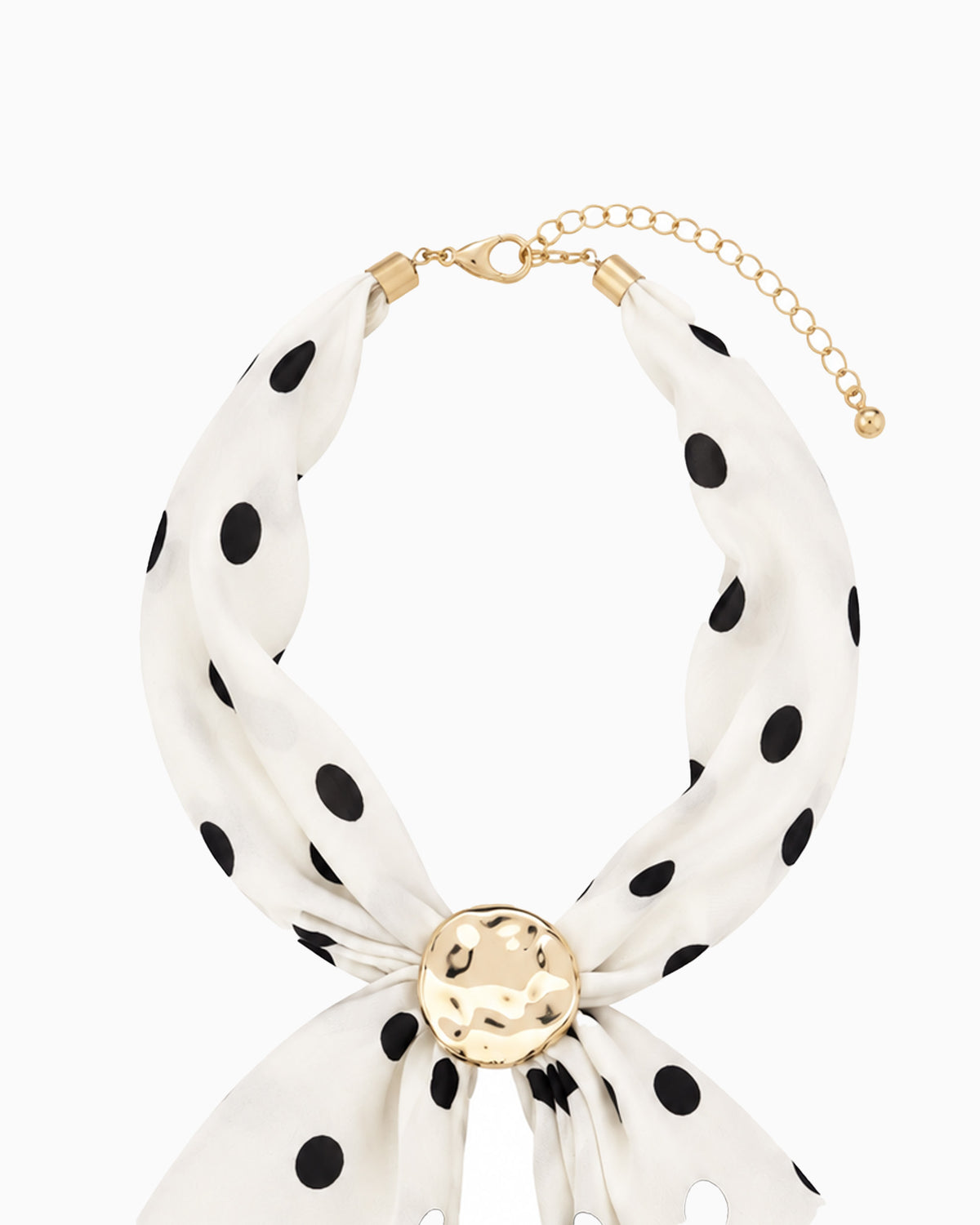 Organic Pebble Polka Dot Scarf Necklace-4
