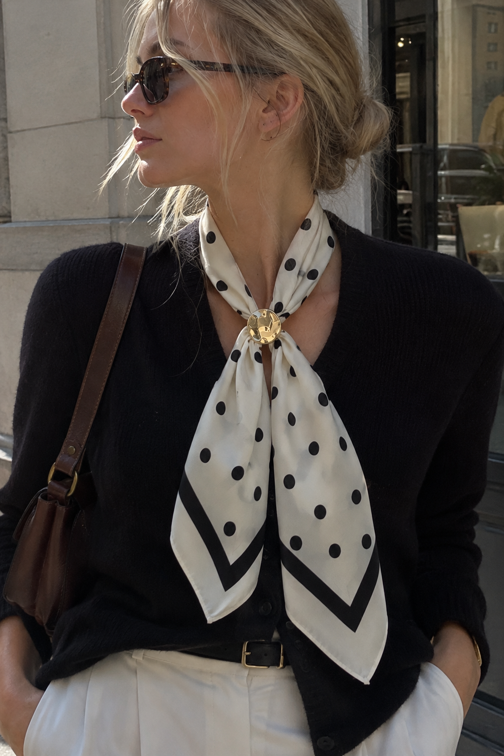Organic Pebble Polka Dot Scarf Necklace