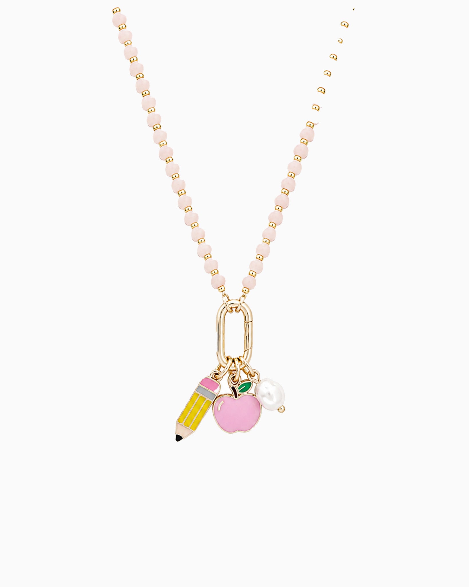 Back to school Apple Pencil Charm Beaded Necklace-1