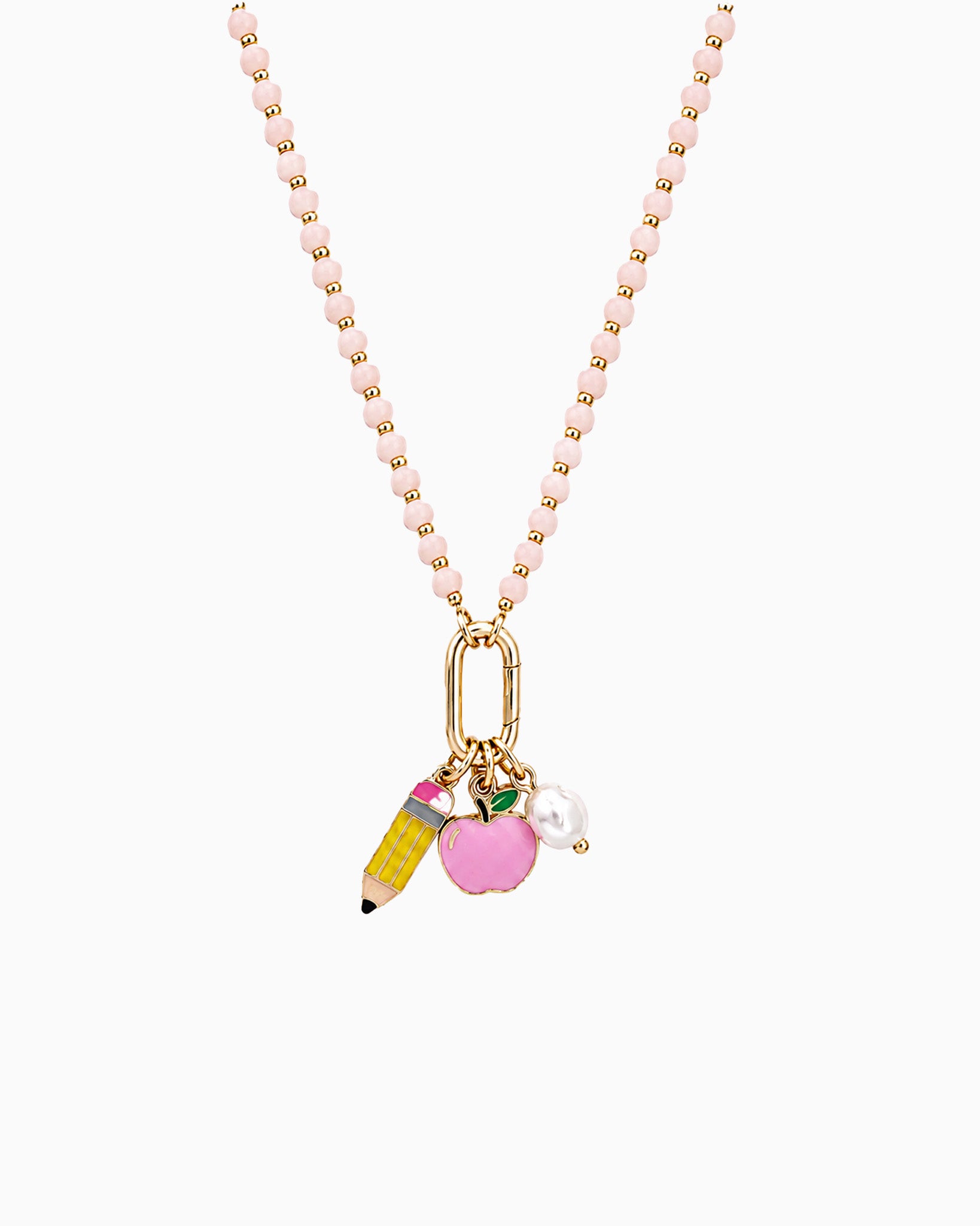 Back to school Apple Pencil Charm Beaded Necklace