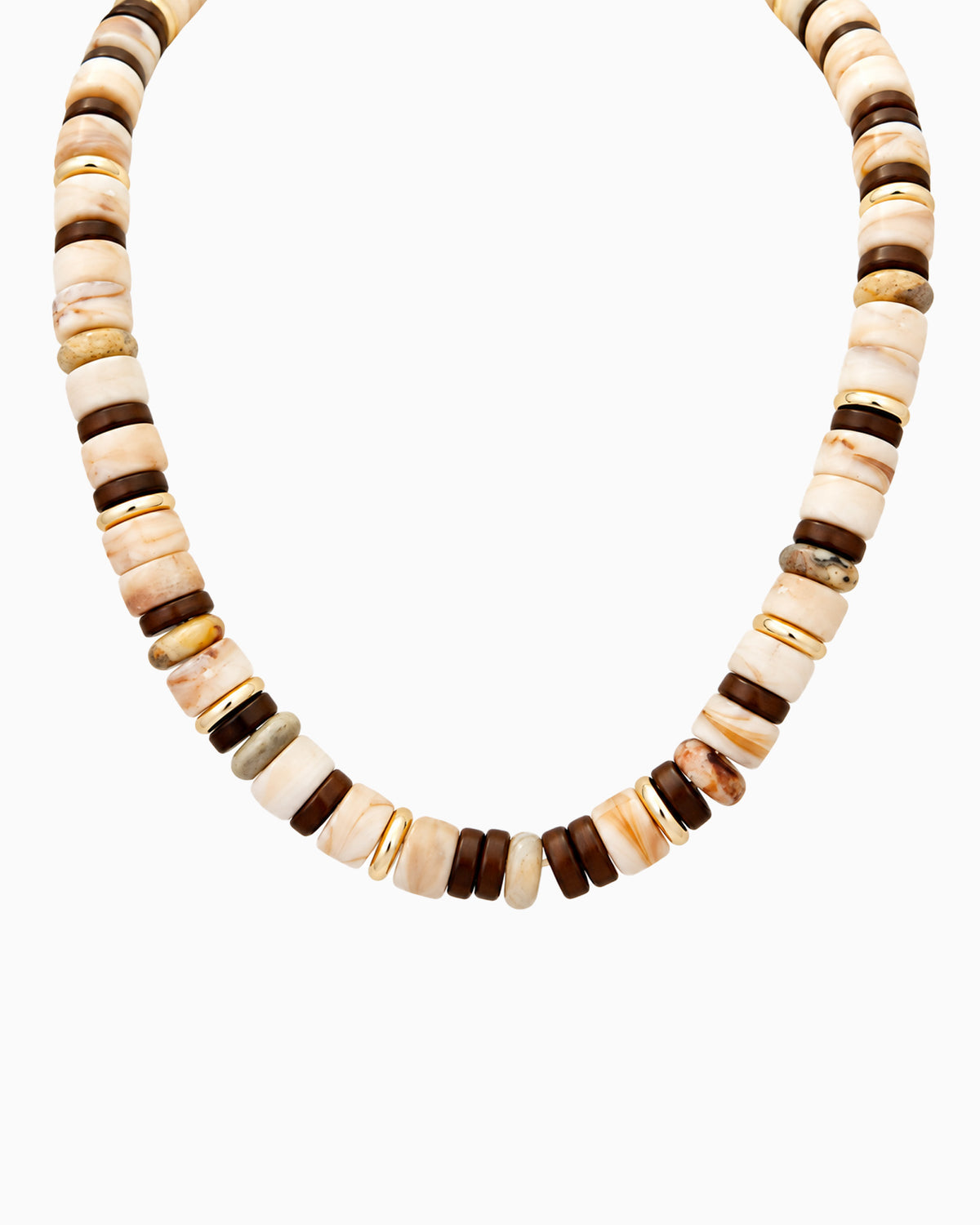 Mixed Stone & Gold Beaded Necklace-4