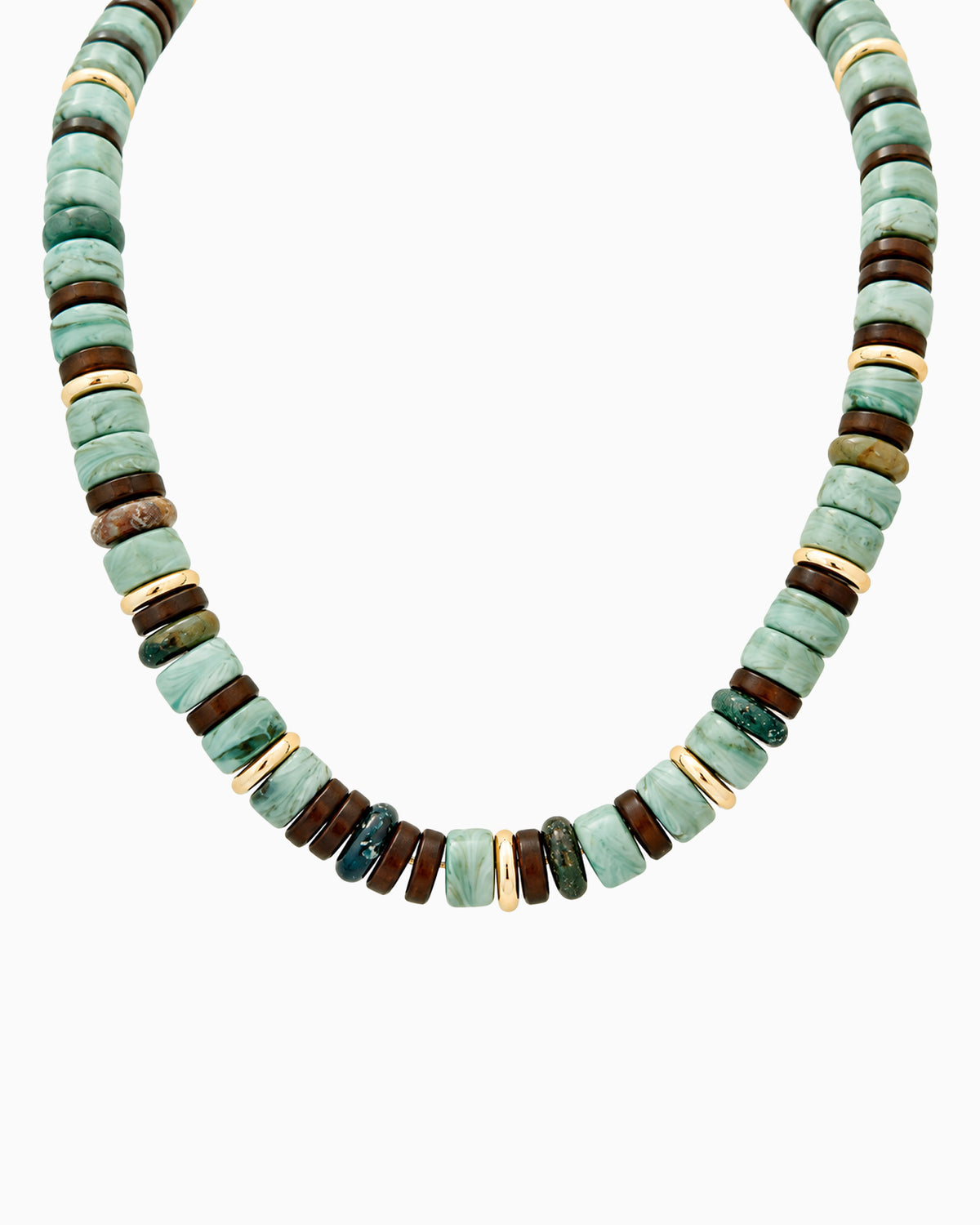 Mixed Stone & Gold Beaded Necklace-3
