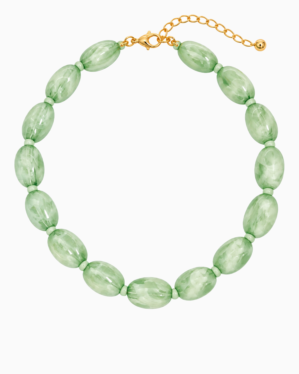Oval Marbled Beaded Necklace-4