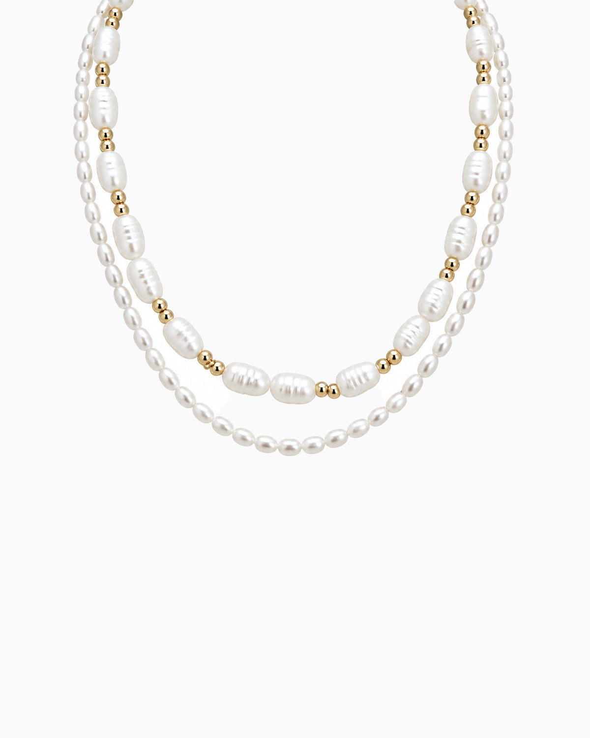 Double Layered Pearl Bead Necklace