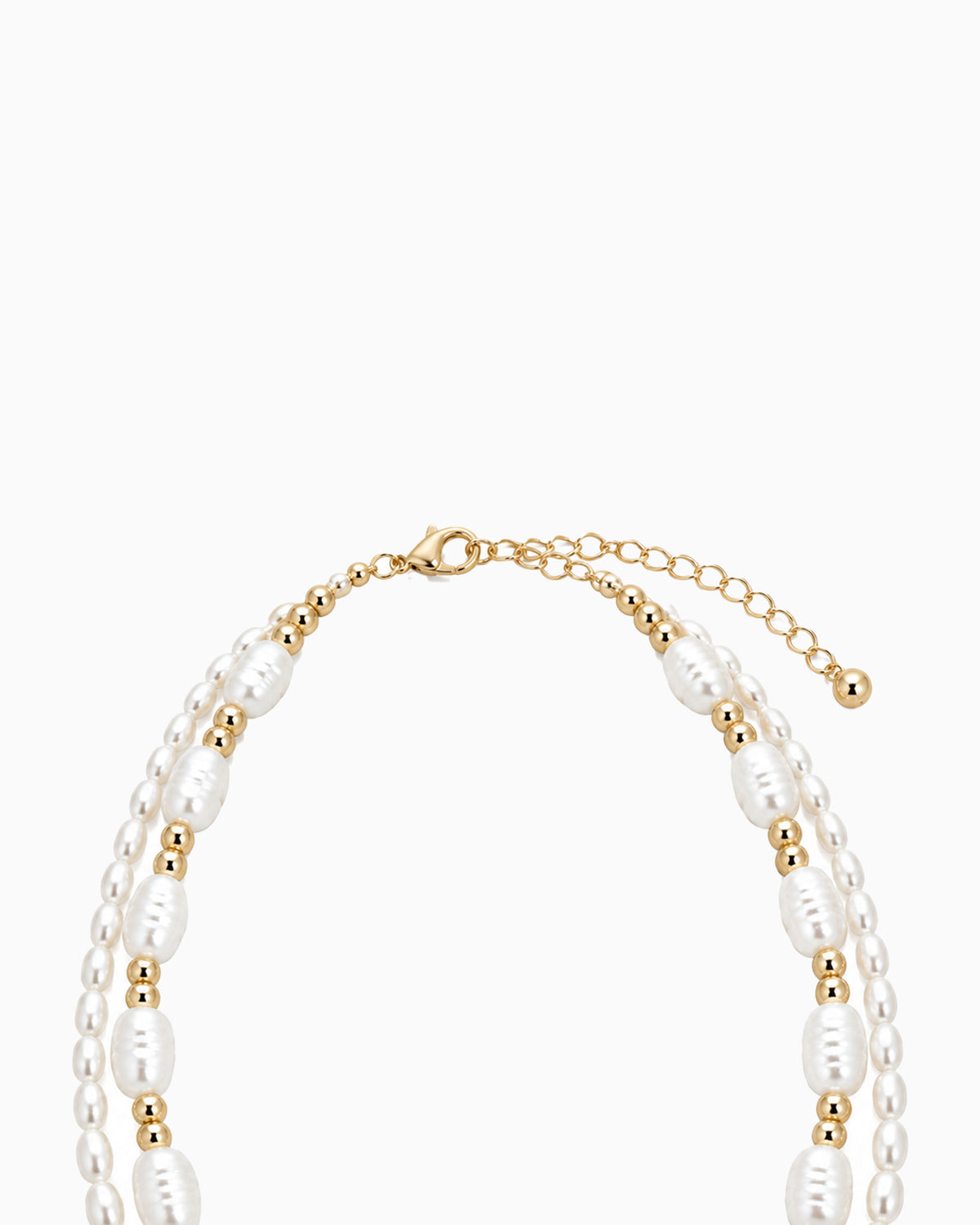 Double Layered Pearl Bead Necklace-3