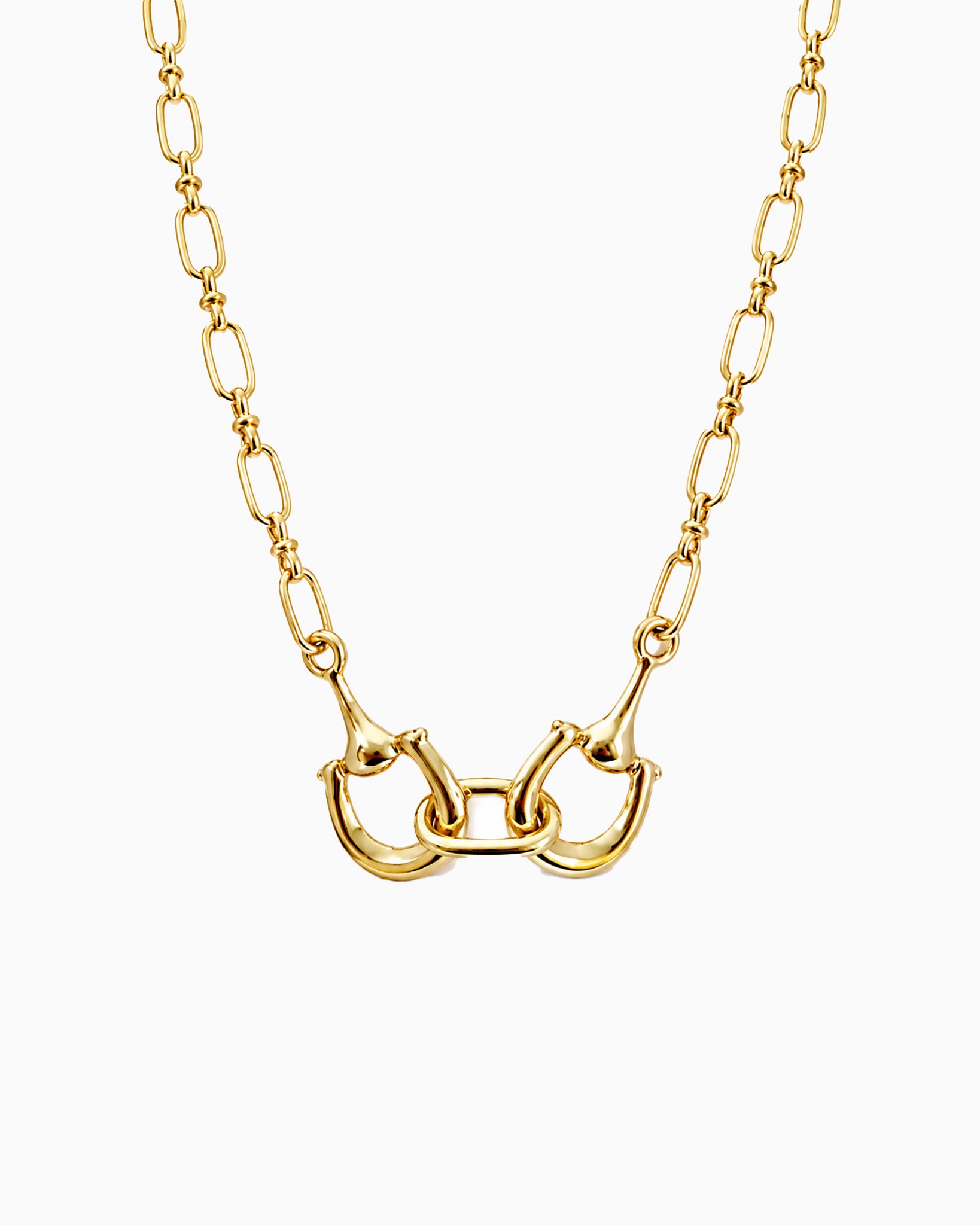 Double Horsebit Knot Chain Necklace-1