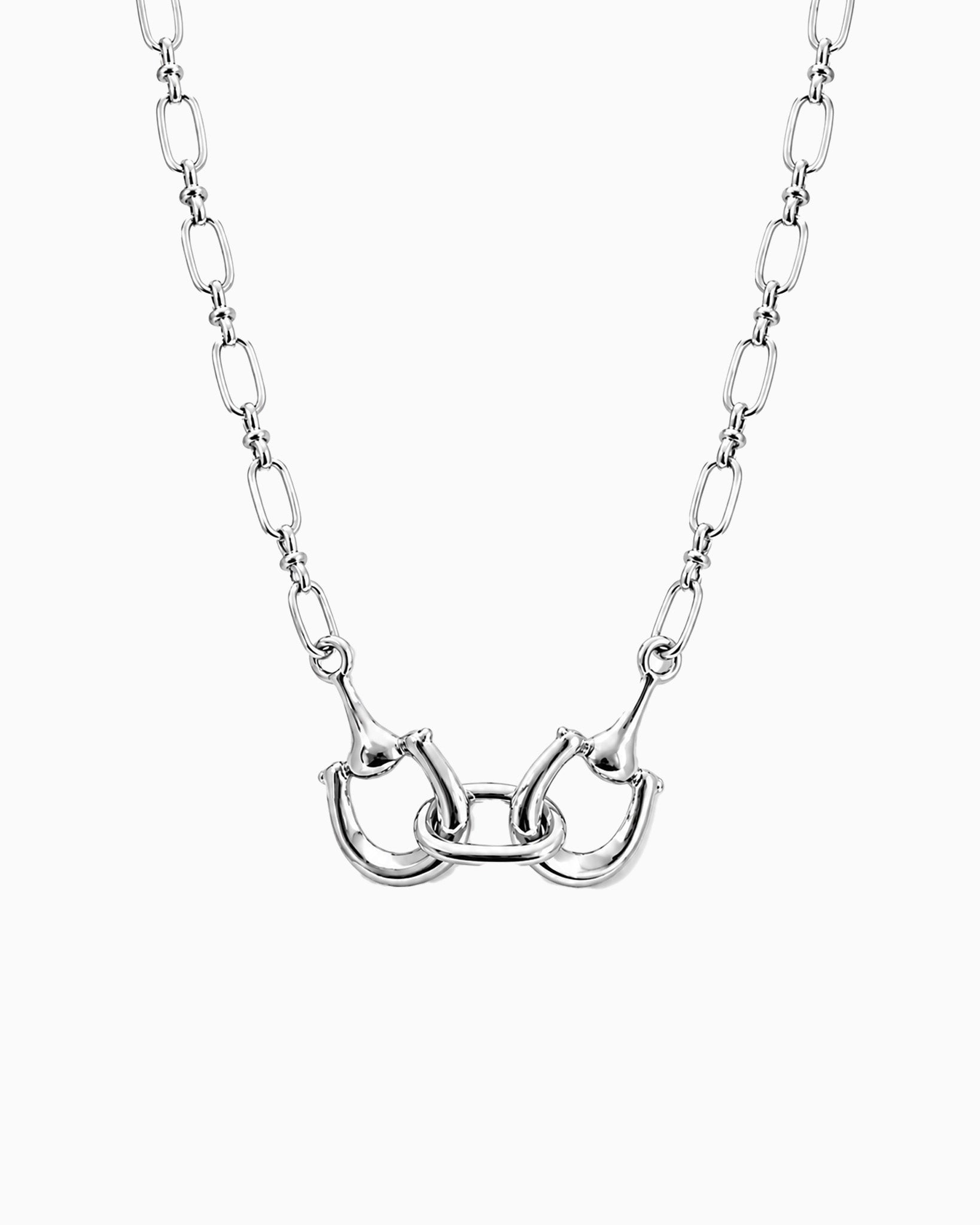 Double Horsebit Knot Chain Necklace-2