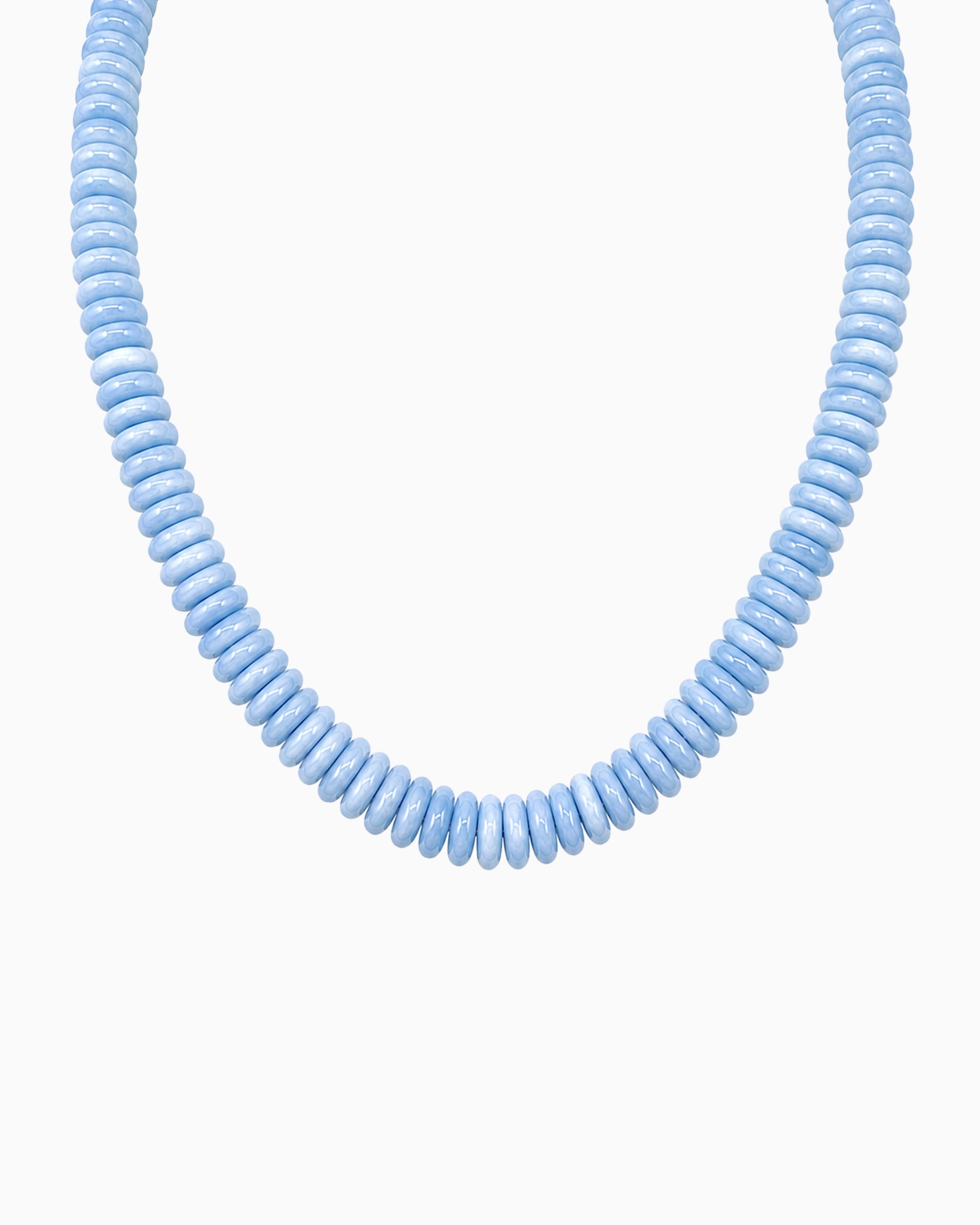 Summer Wide Disc Marble Beaded Necklace-3