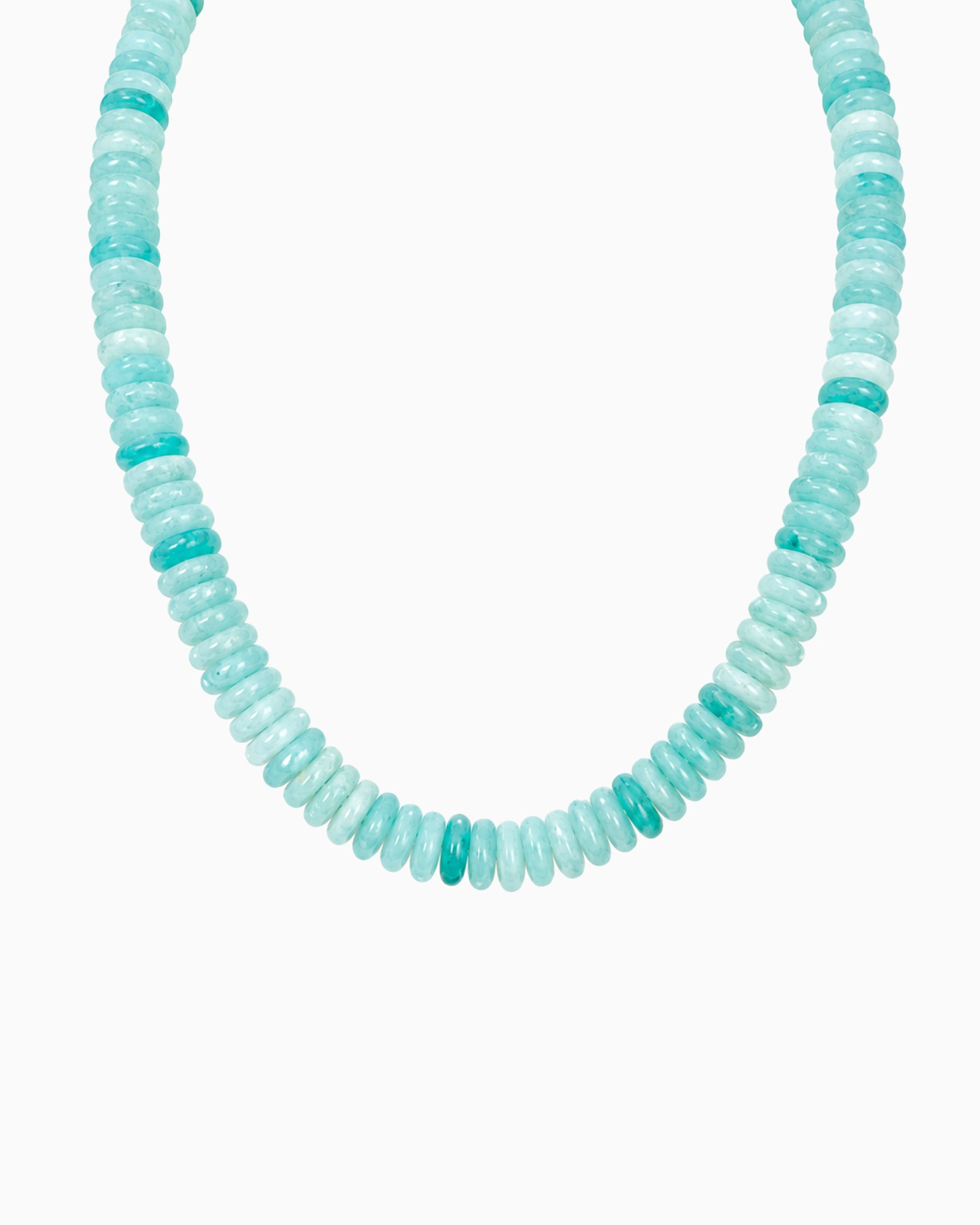 Summer Wide Disc Marble Beaded Necklace