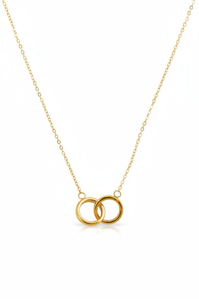 Stainless Interlocked Ring Chain Necklace