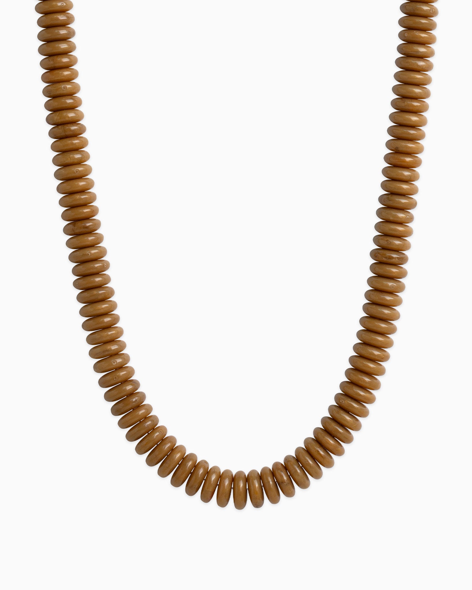 Neutral Color Wide Marble Beaded Necklace – Brown