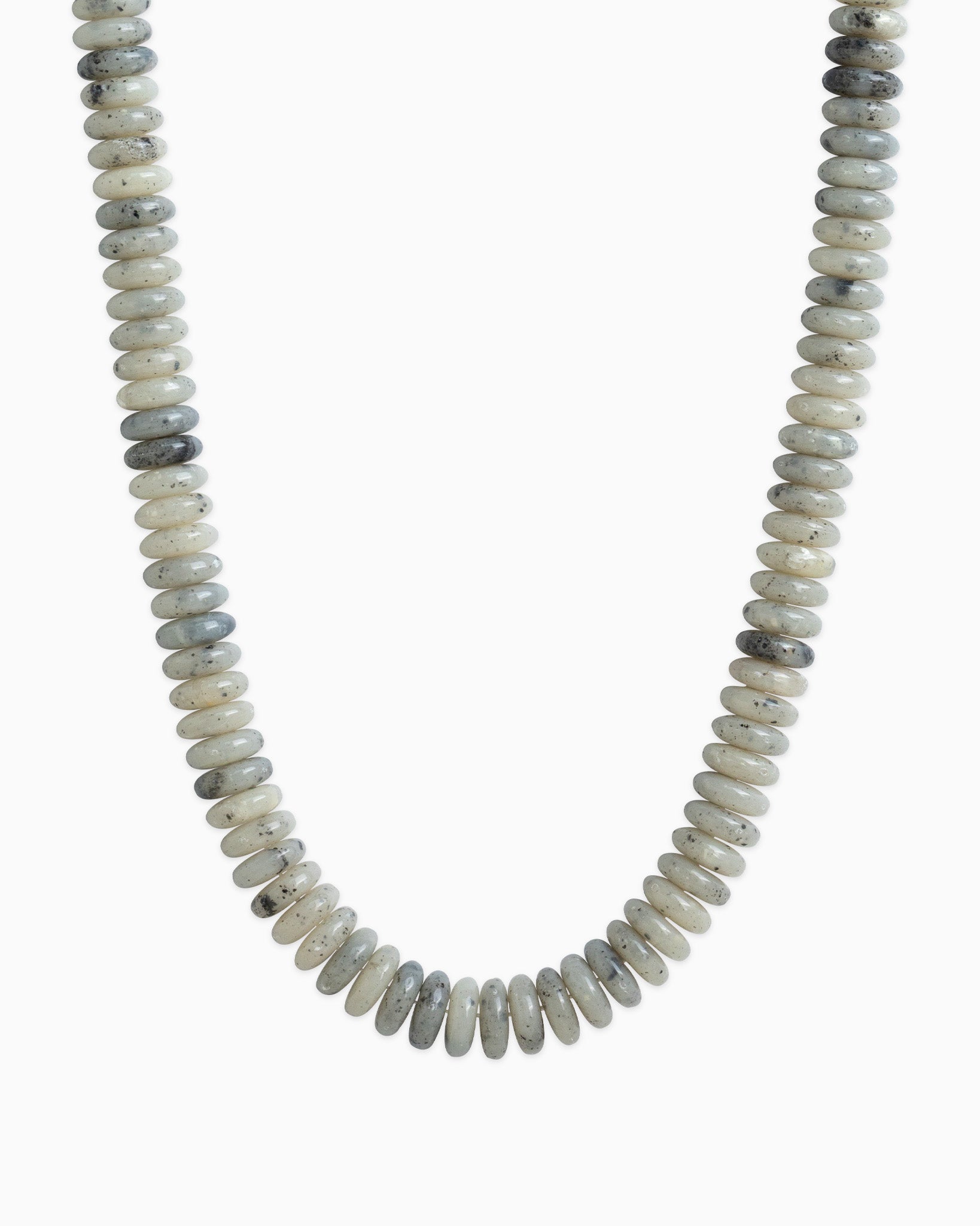Neutral Color Wide Marble Beaded Necklace