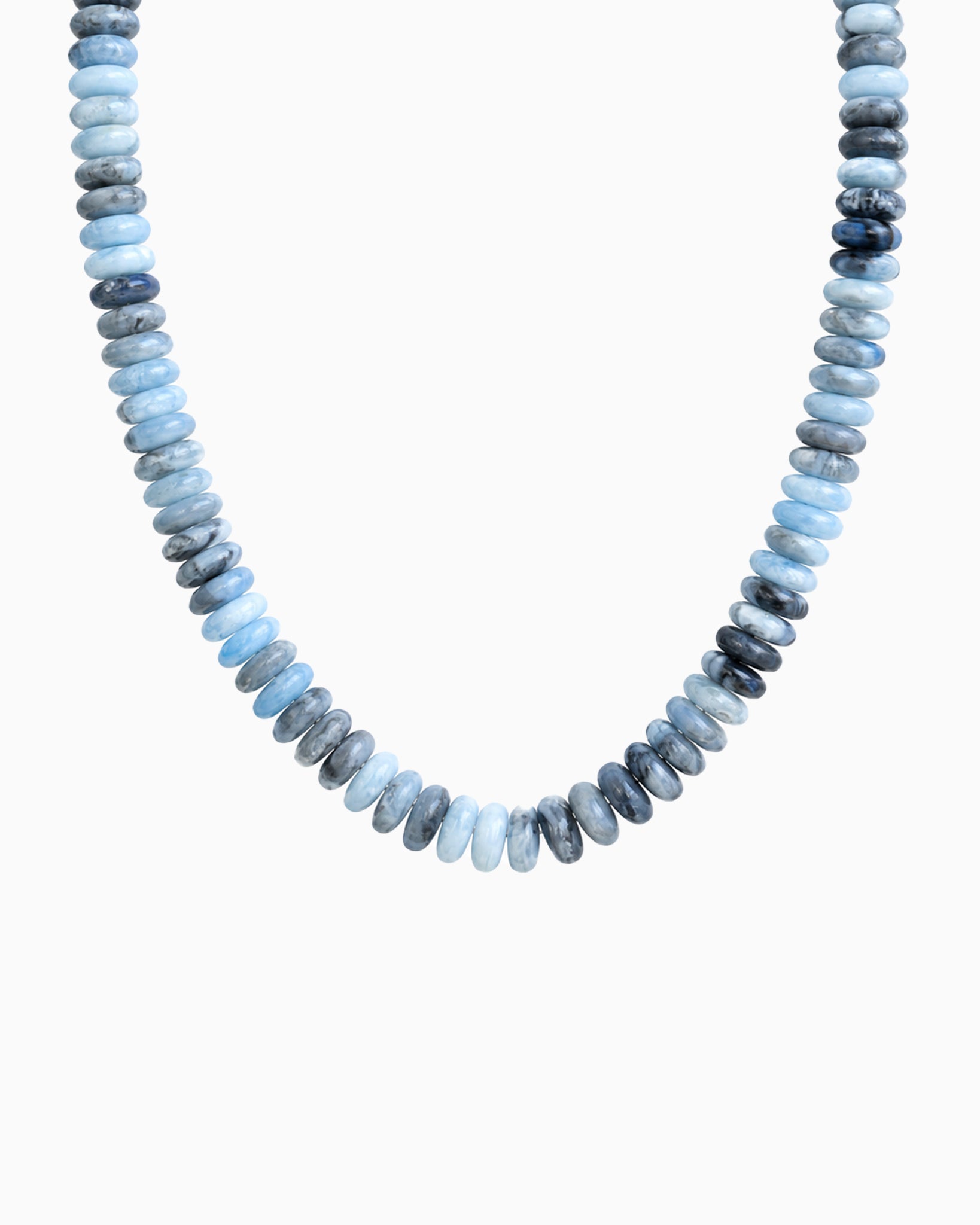 Summer Wide Disc Marble Beaded Necklace-7