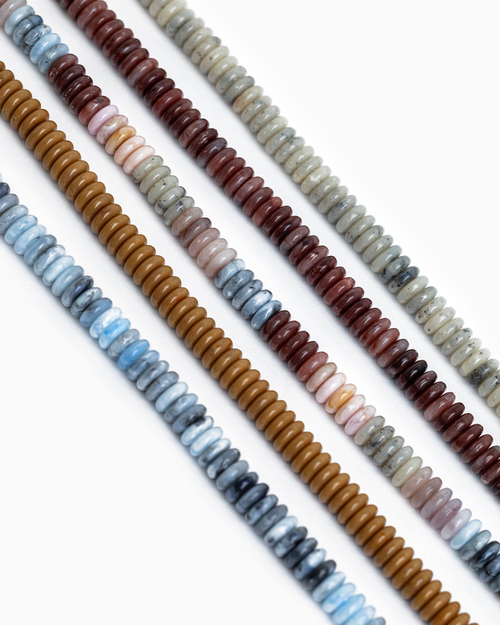 Neutral Color Wide Marble Beaded Necklace