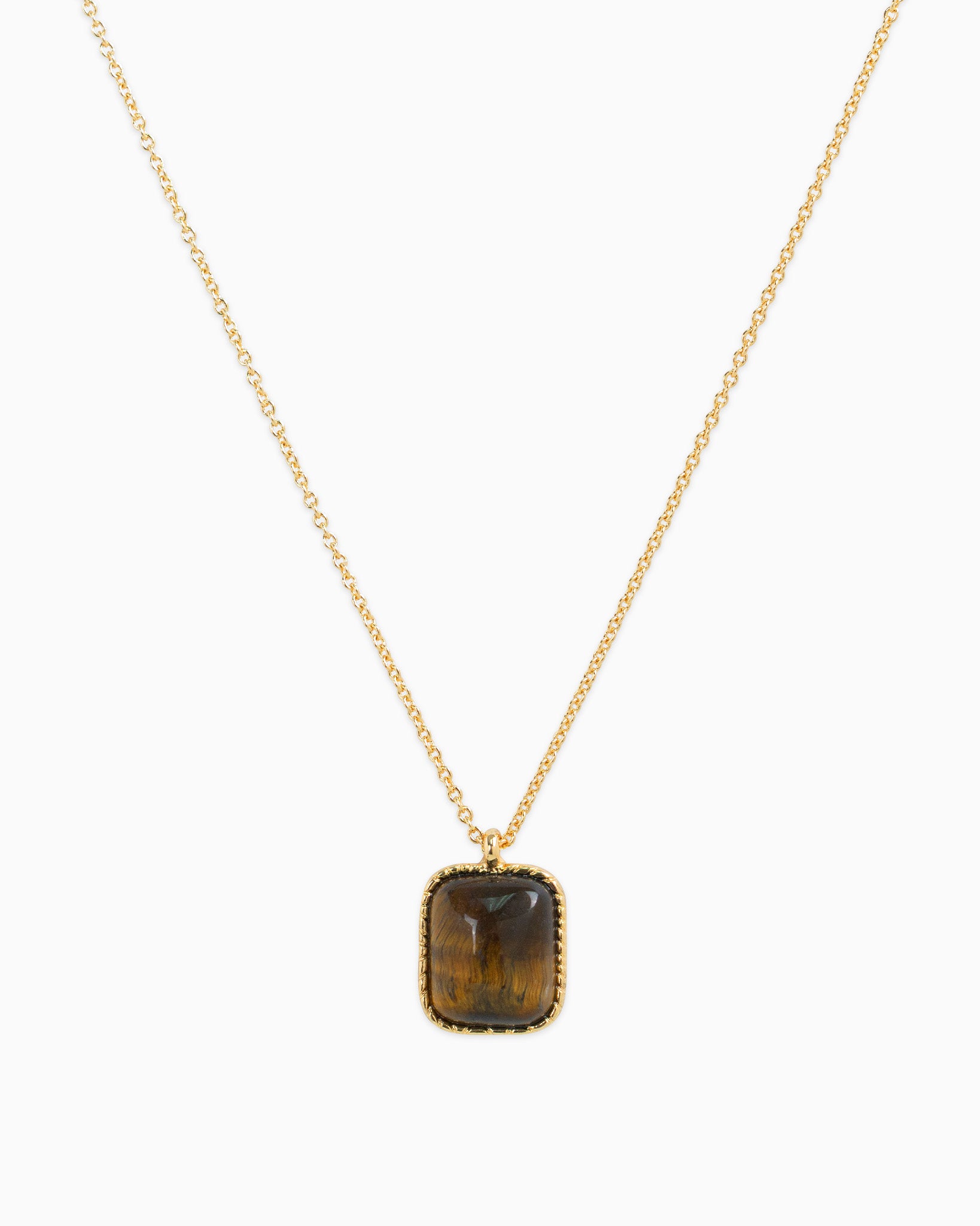 Square Semi Precious Stone Necklace