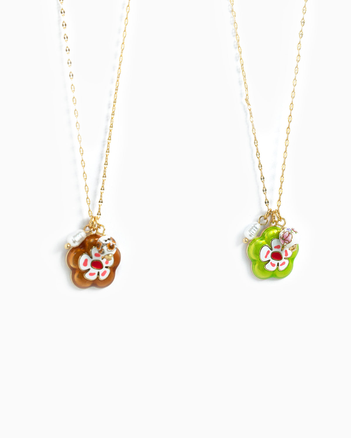 Porcelain Inspired Vintage Flower Necklace-3