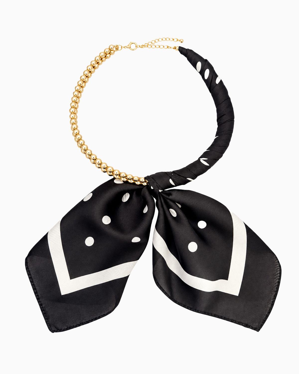 Polka Dot Scarf Collar Necklace