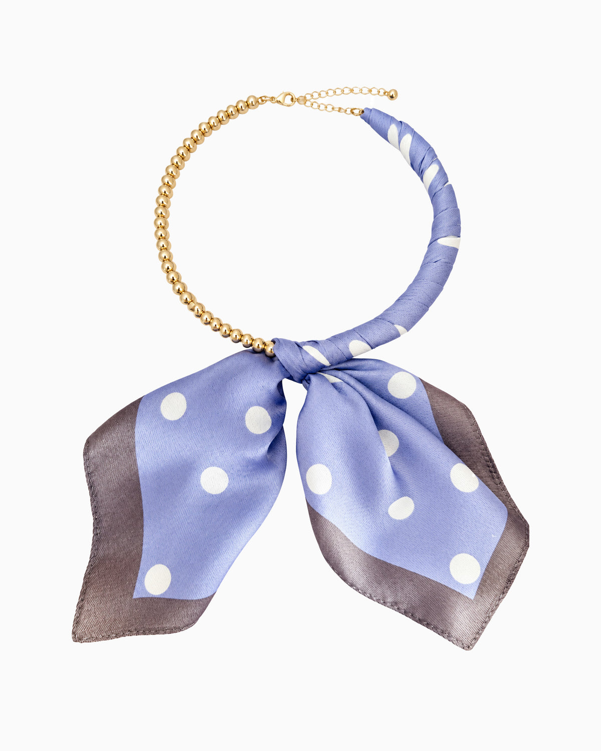 Polka Dot Scarf Collar Necklace-6