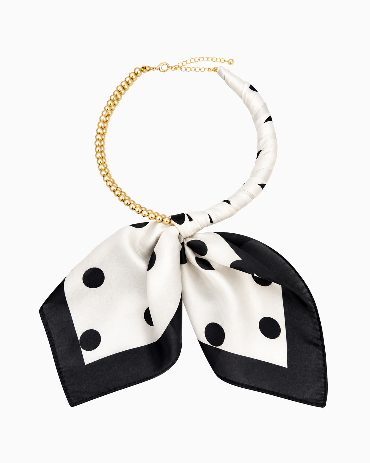 Polka Dot Scarf Collar Necklace-5