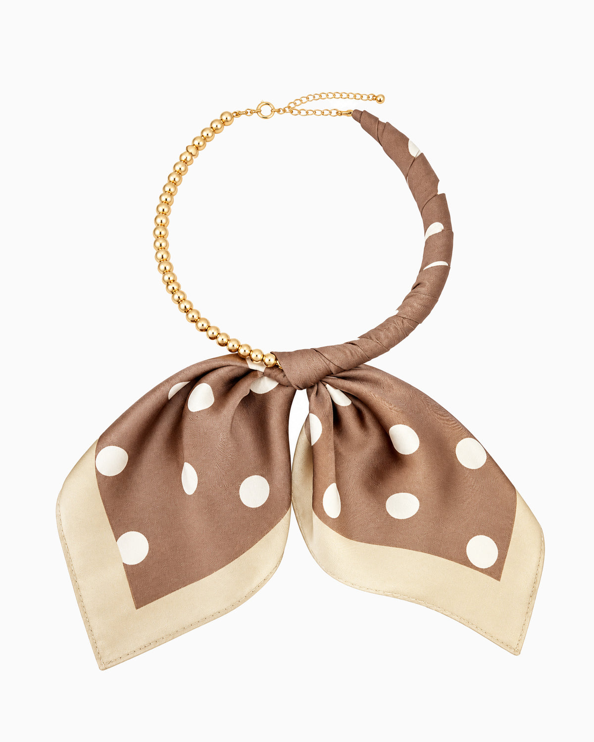 Polka Dot Scarf Collar Necklace-4