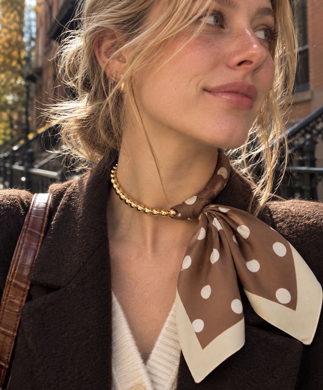 Polka Dot Scarf Collar Necklace