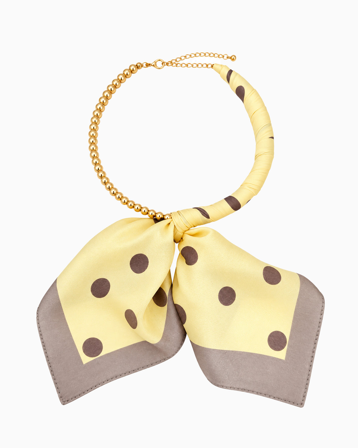 Polka Dot Scarf Collar Necklace-3