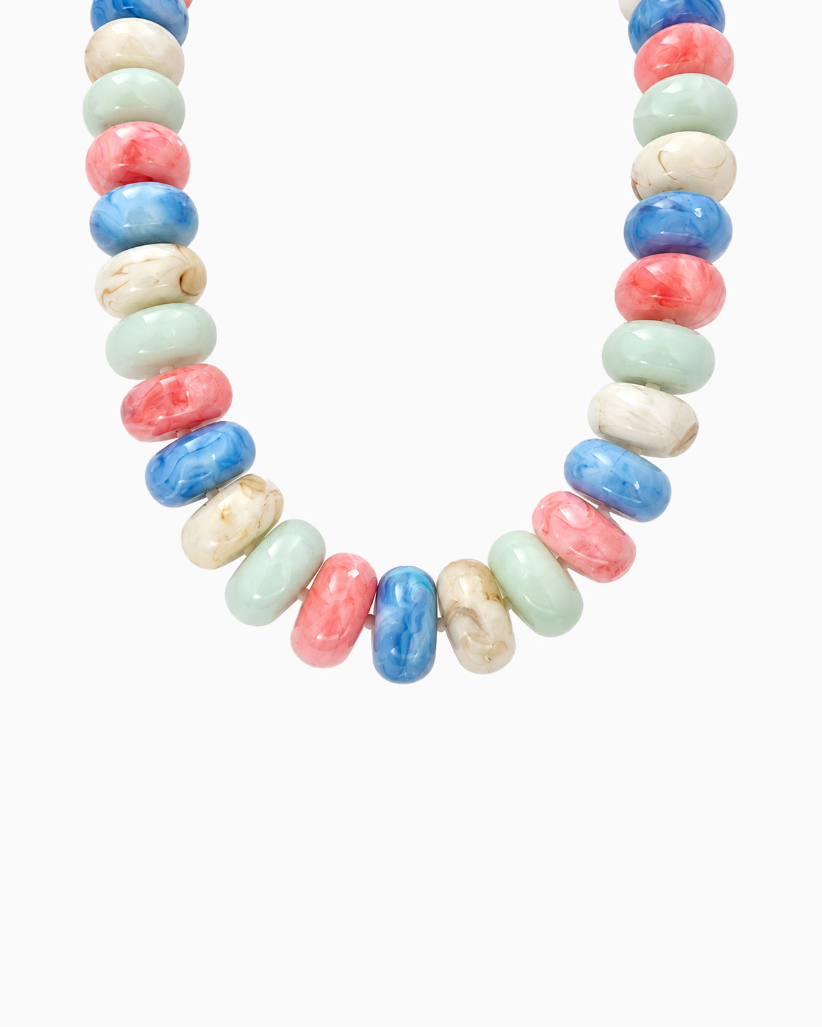 Multi Chunky Marble Seed Bead Statement Necklace-4