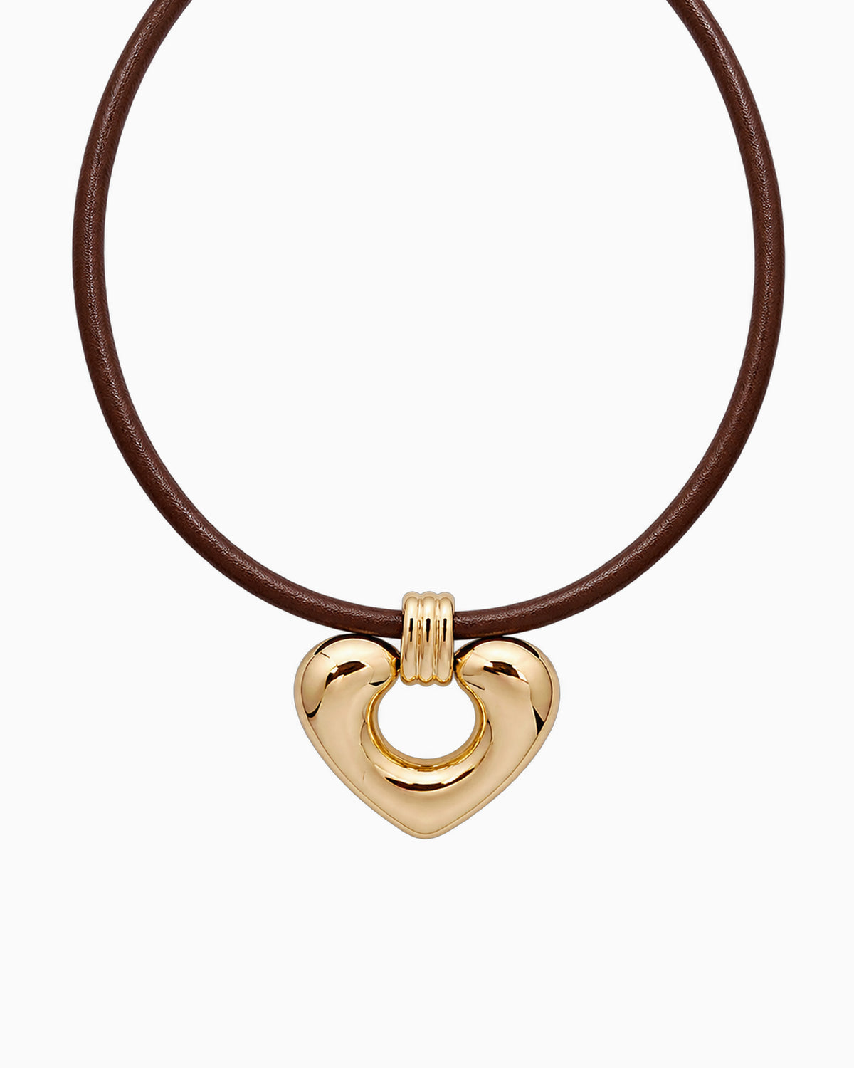 Door Knocker Heart Leather Cord Necklace