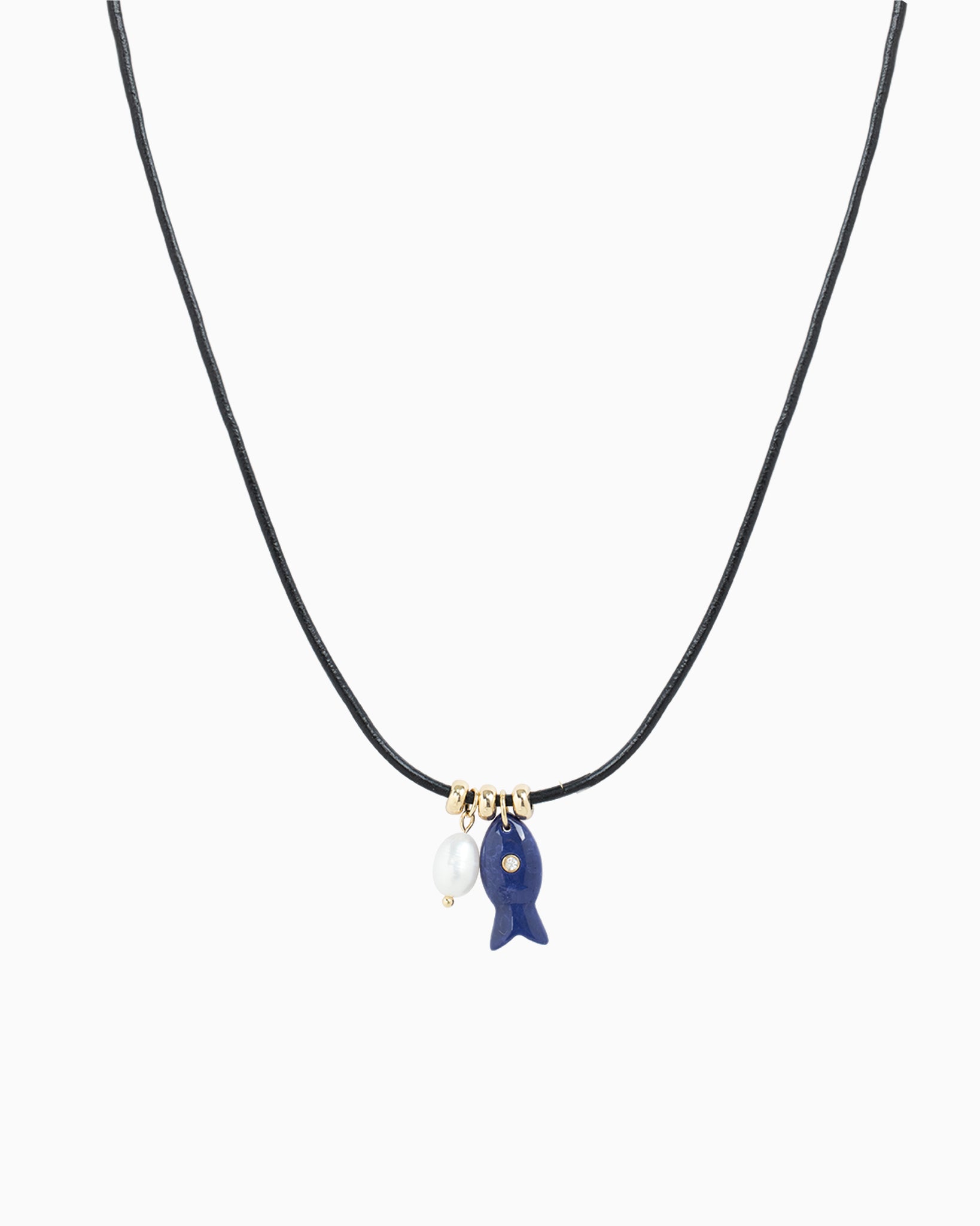 Sea Life Drift Fish Leather Necklace-3