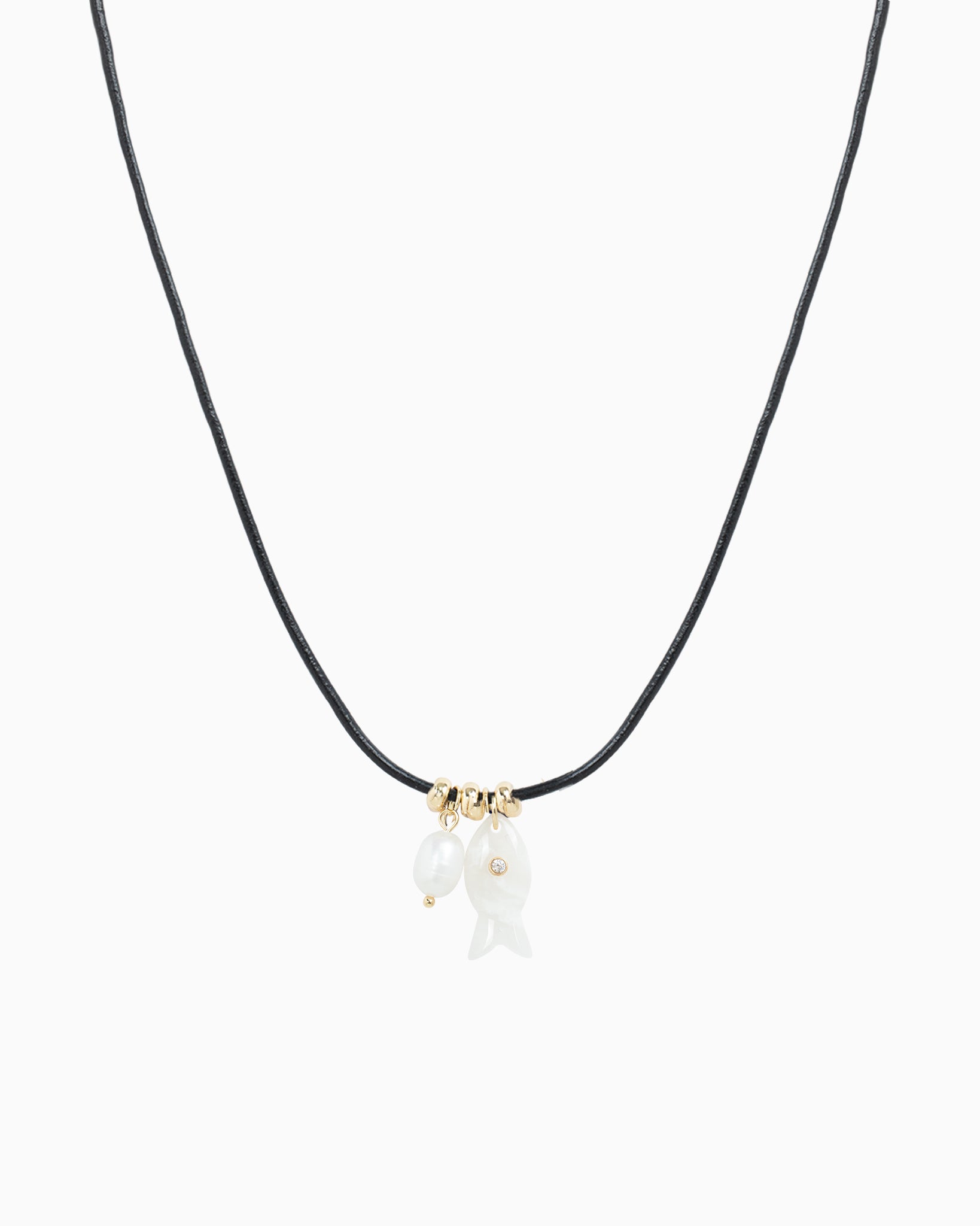 Sea Life Drift Fish Leather Necklace-2
