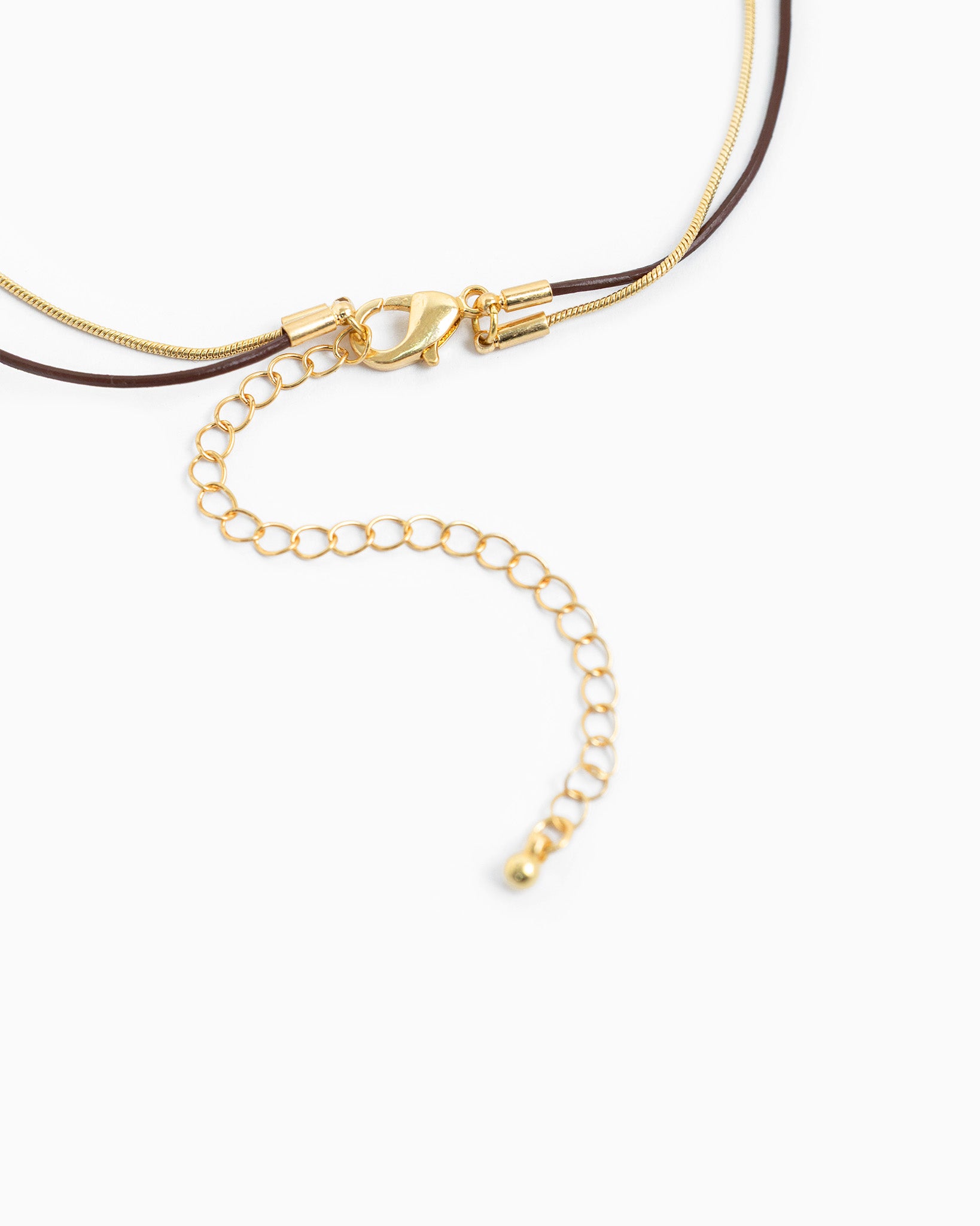 2 Layered Recon Cross Leather Necklace