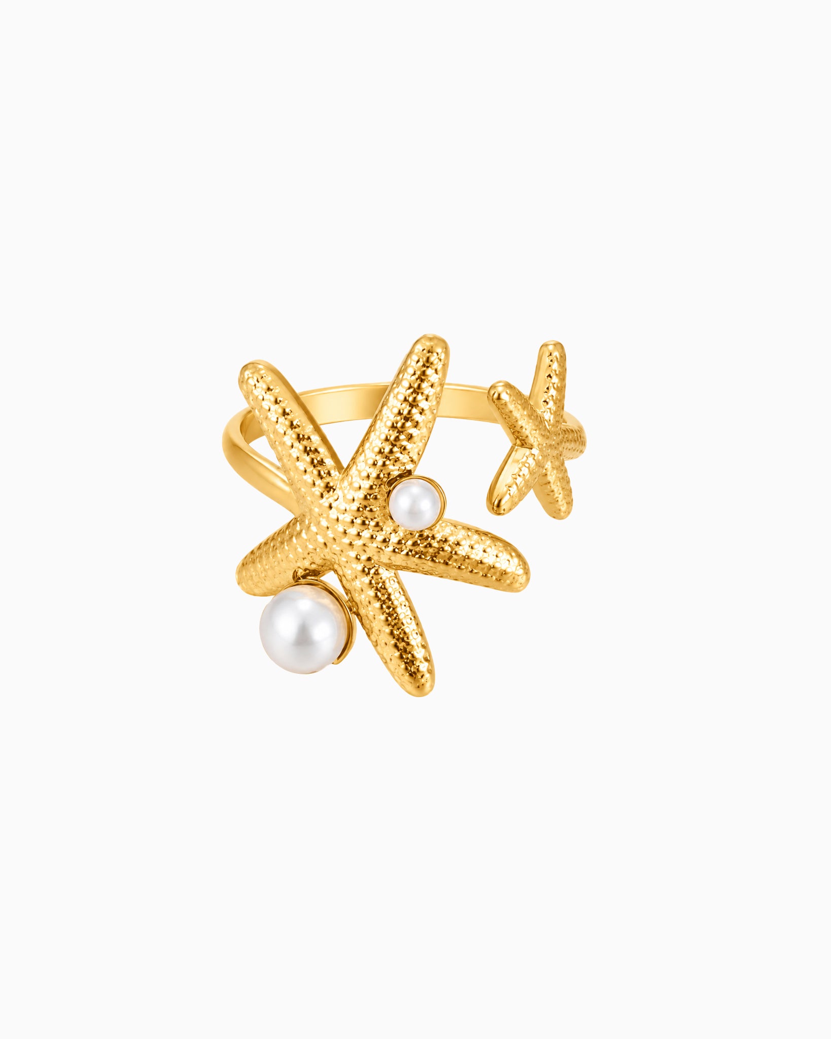 Coastal Pearl Starfish Open Ring