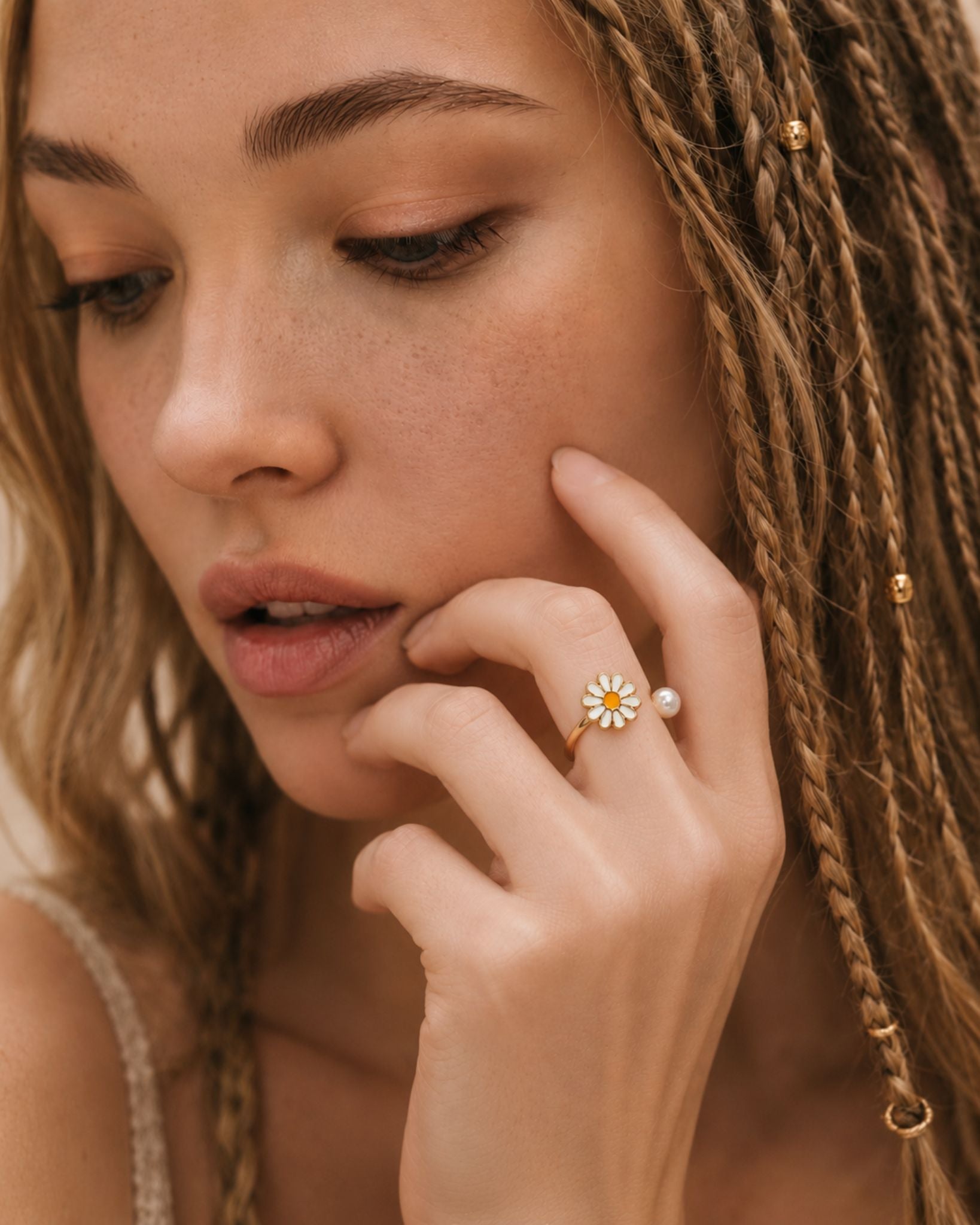Anti Anxiety Fidget Daisy Adjustable Ring