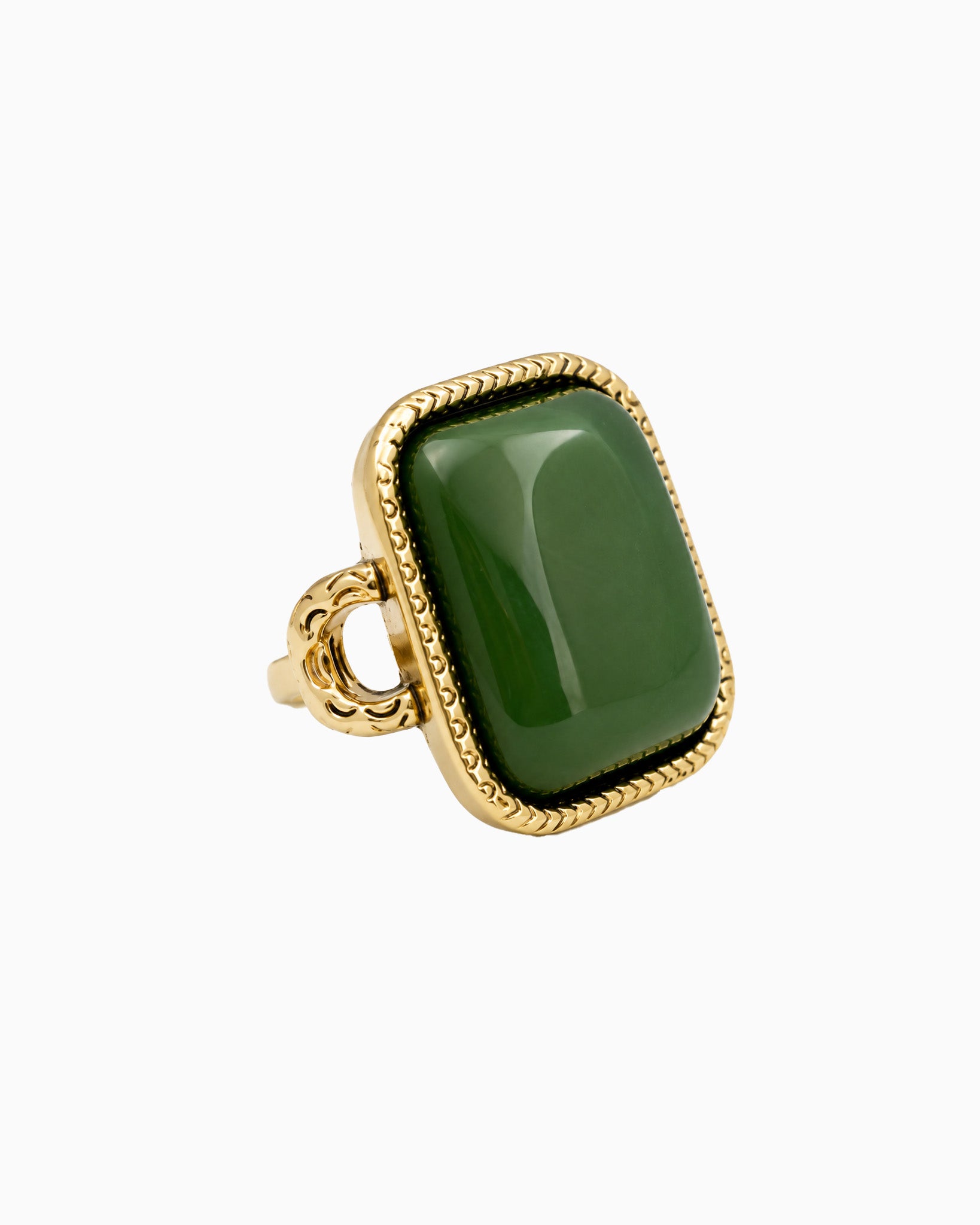 Vintage Framed Resin Stone Statement Ring-2