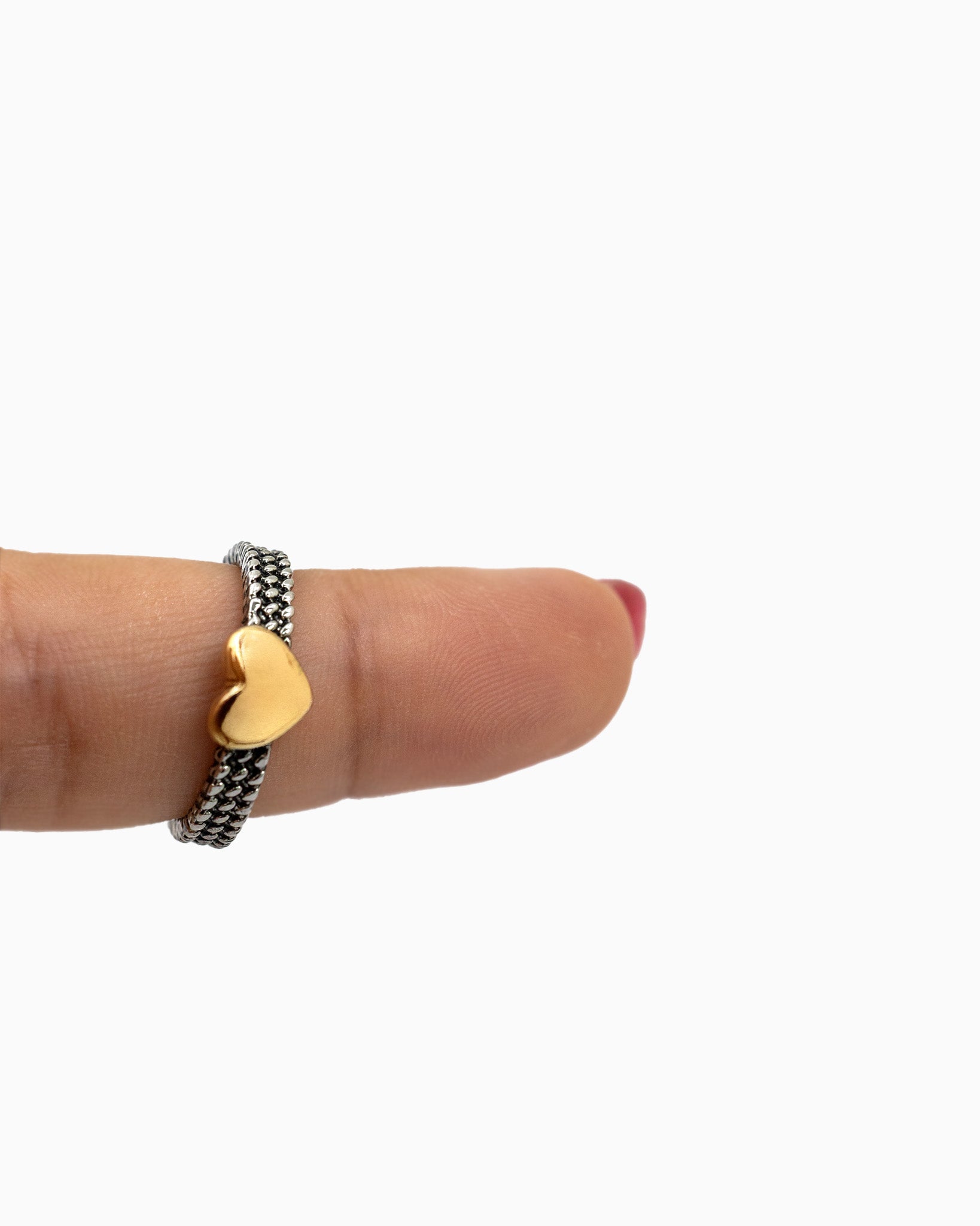 Puff Heart Rope Multi Ring