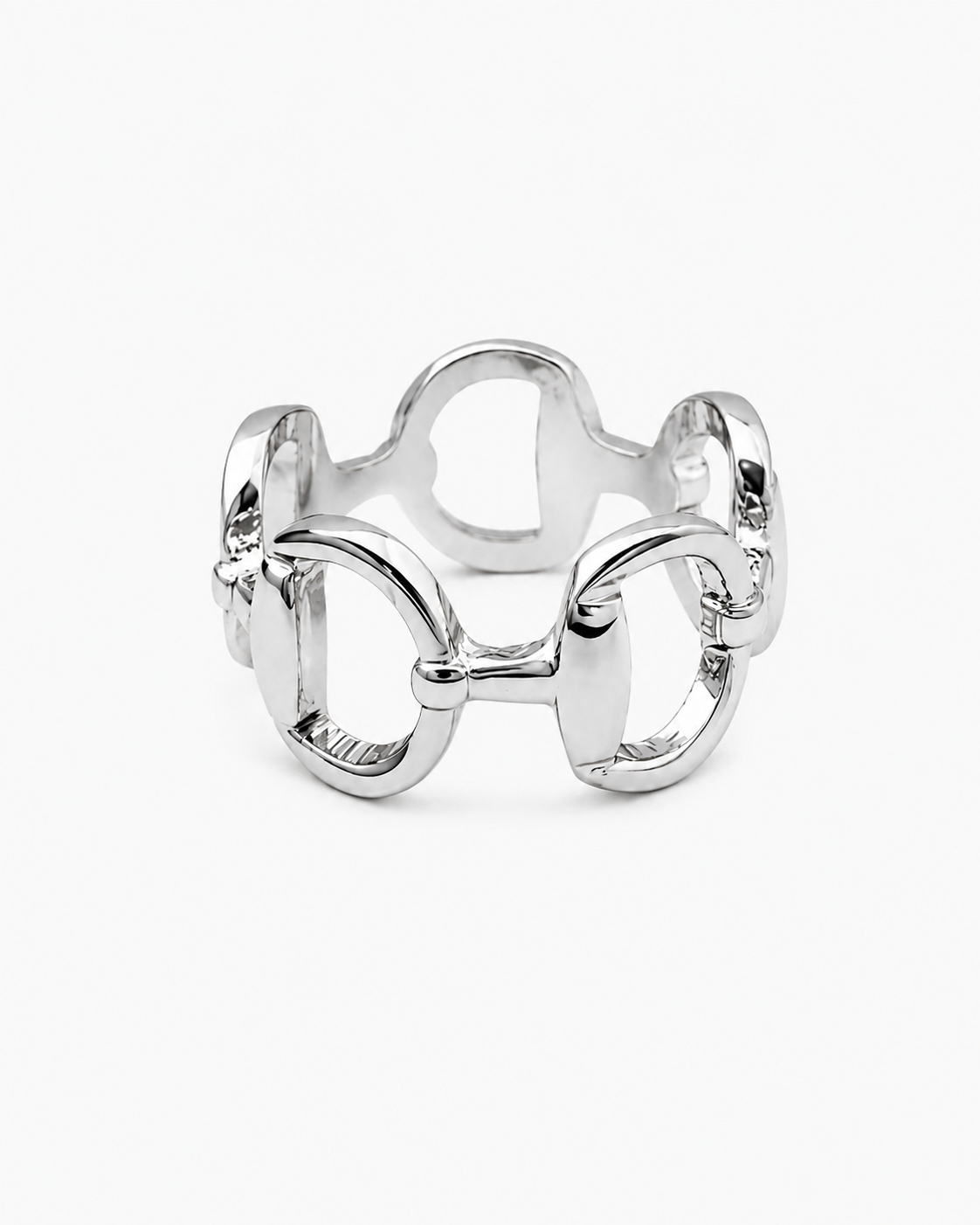Horsebit Link Statement Band Ring-1