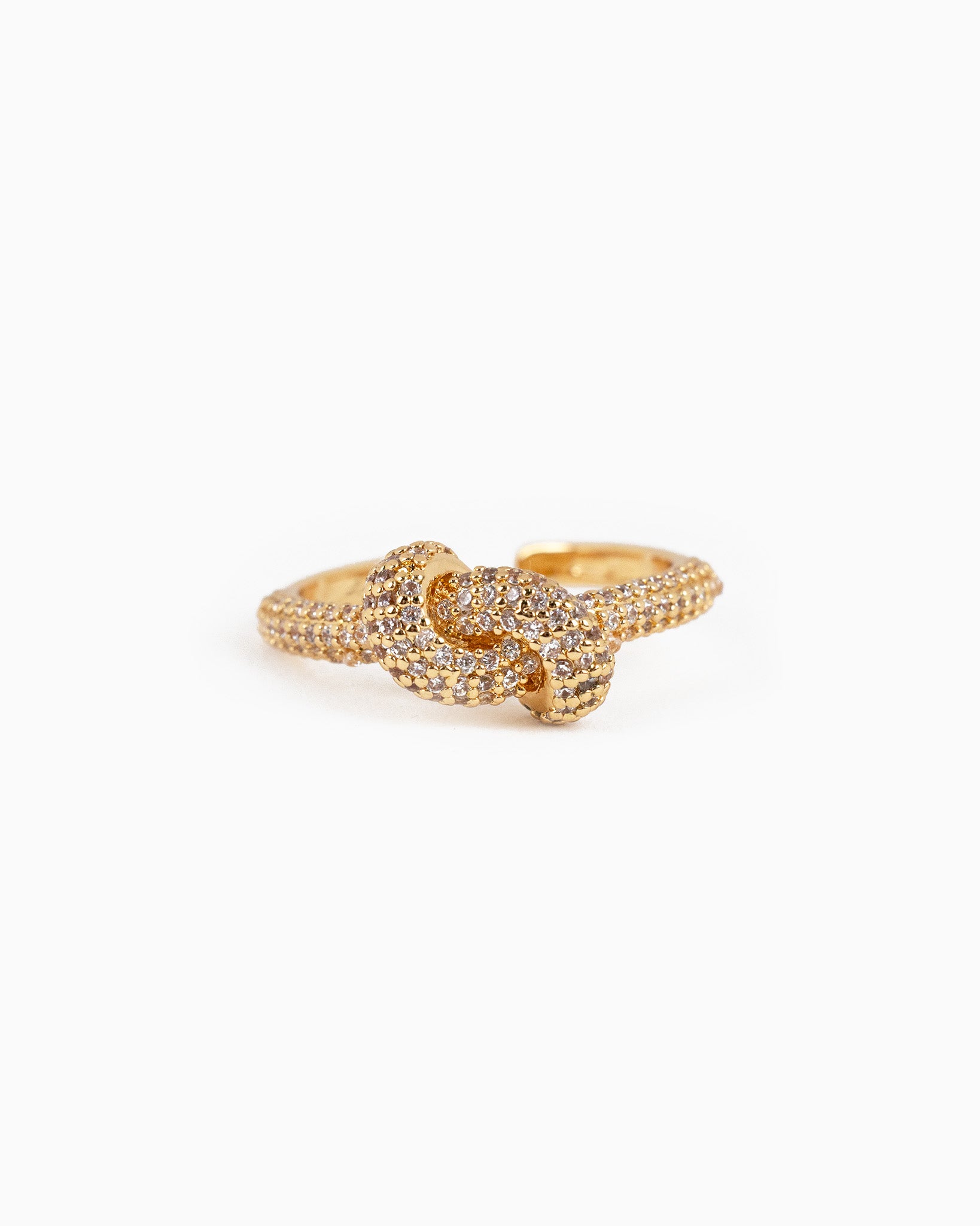 Bold CZ Pave Knot Ring