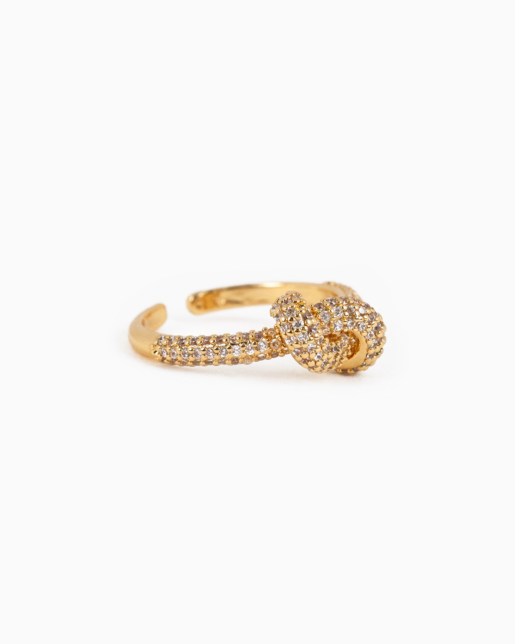 Bold CZ Pave Knot Ring