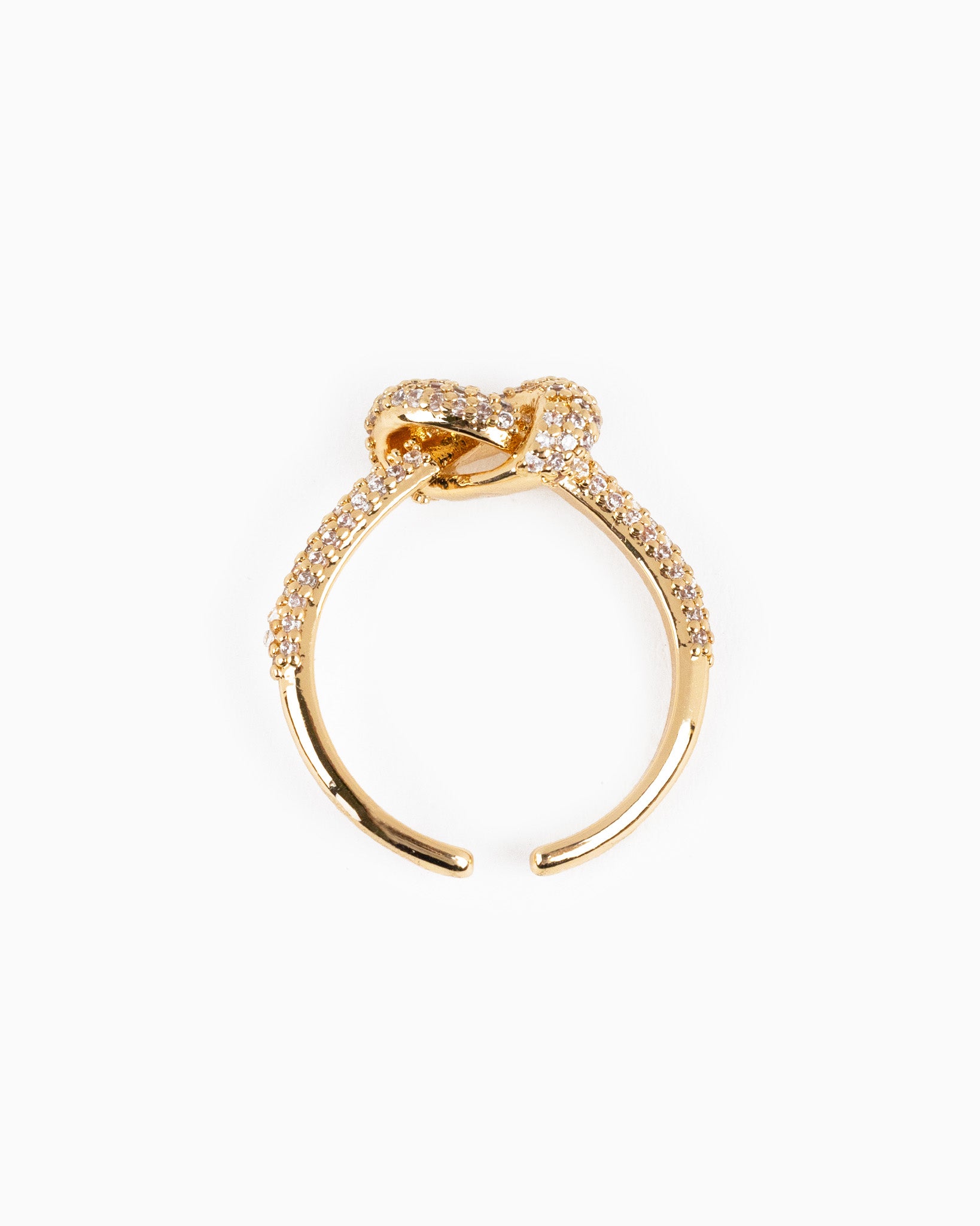 Bold CZ Pave Knot Ring