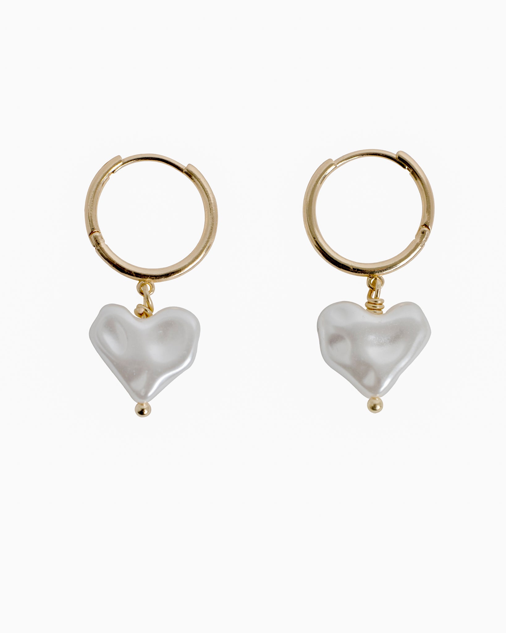 Cloud Heart Pearl Drop Earrings