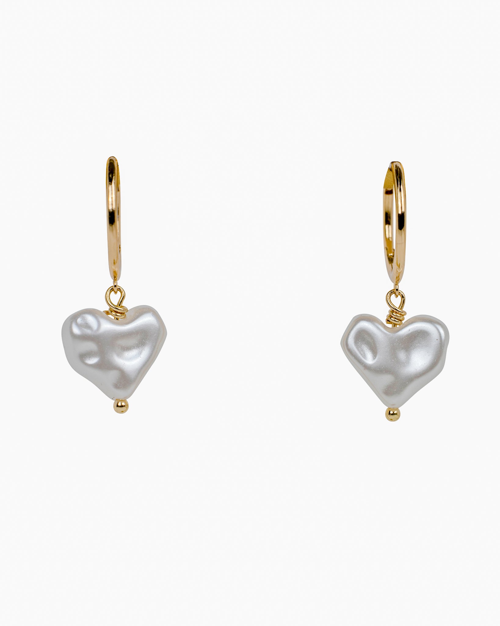 Cloud Heart Pearl Drop Earrings