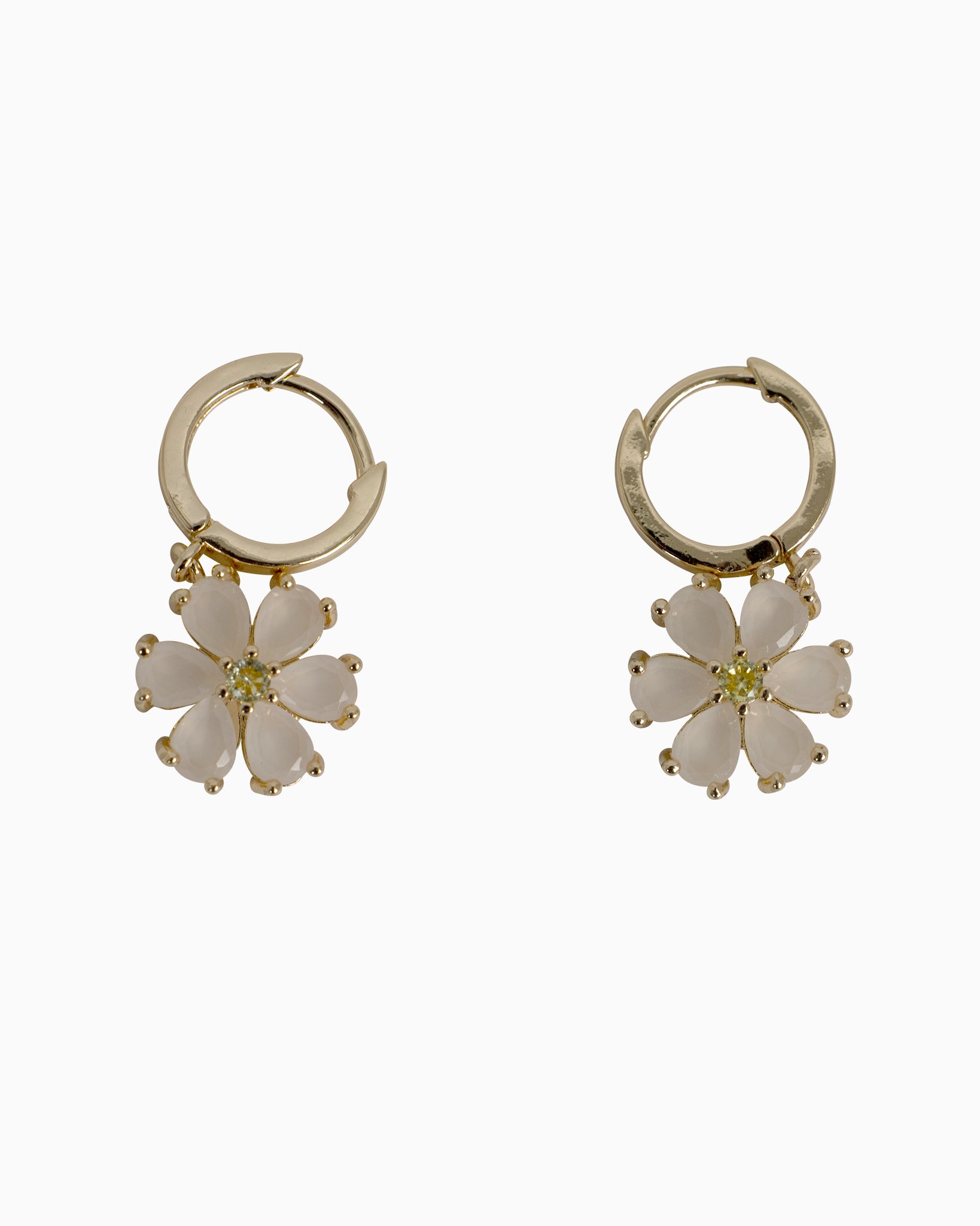 Opal Petal Bloom Huggie Earrings