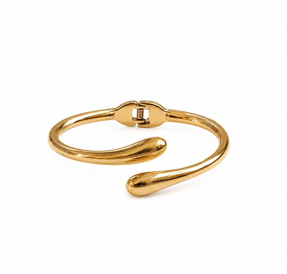 Stainless Steel Bypass Teardrop Hinge Bracelet