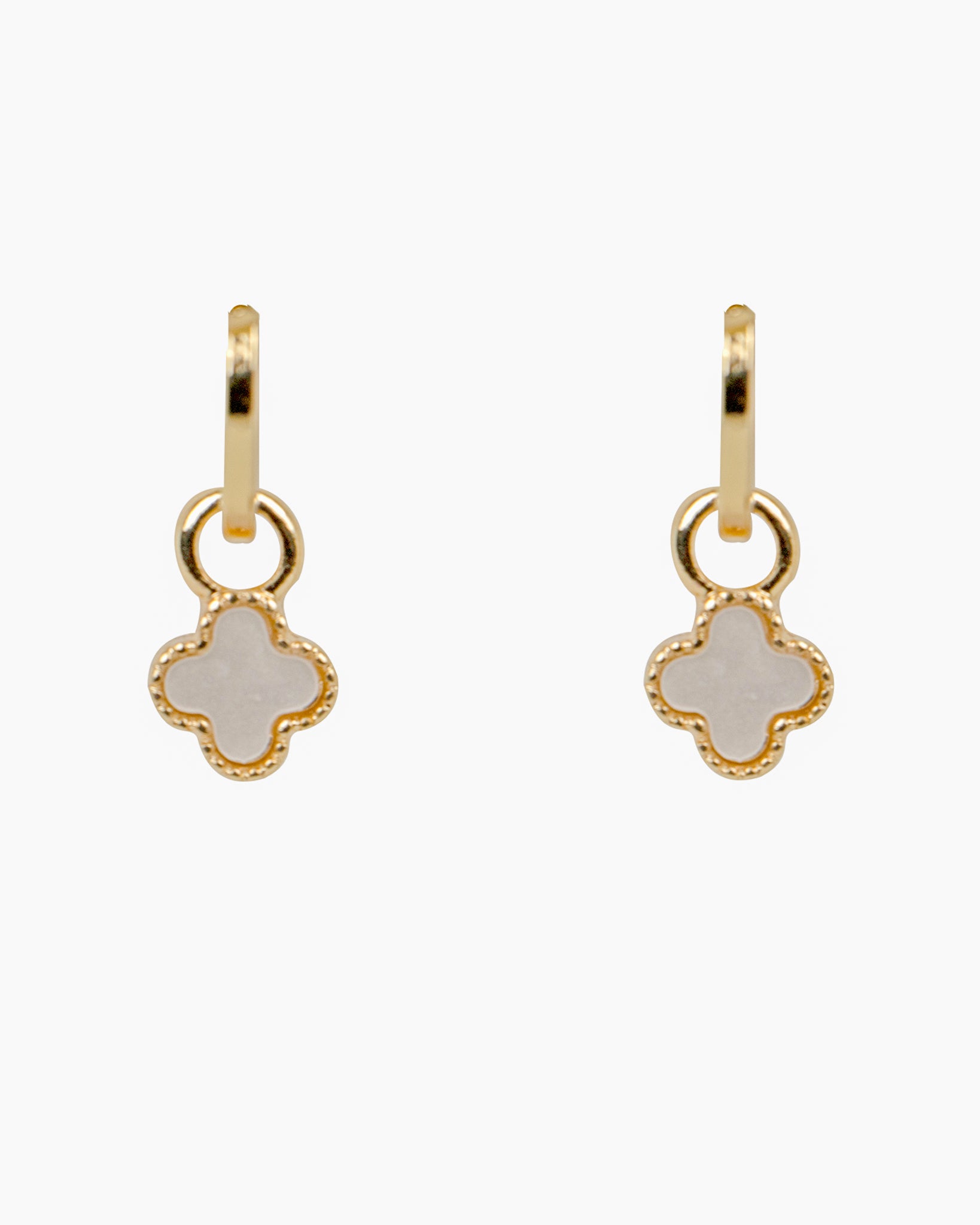 Lucky Clover Charm Hoop Earrings
