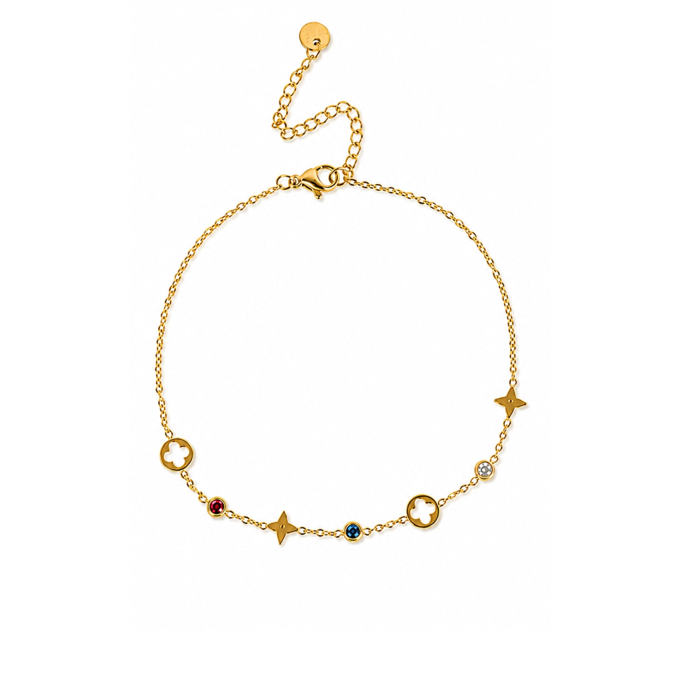 Stainless Steel Multi Clover Anklet