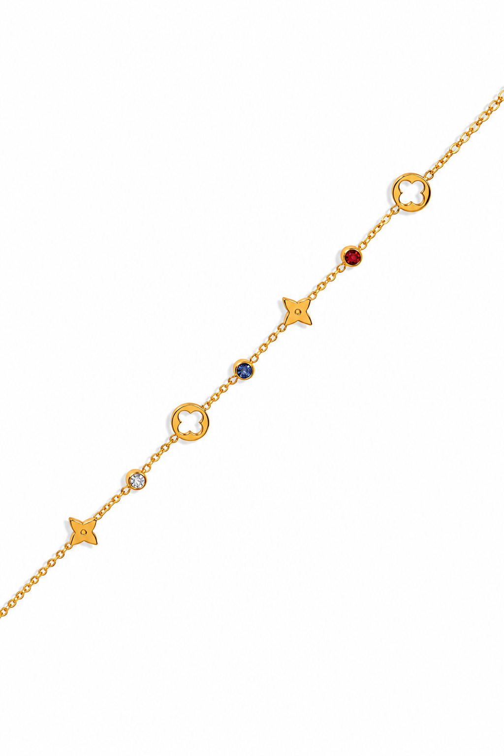 Stainless Steel Multi Clover Anklet-3