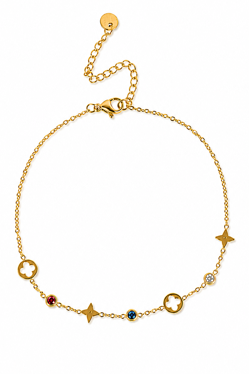 Stainless Steel Multi Clover Anklet