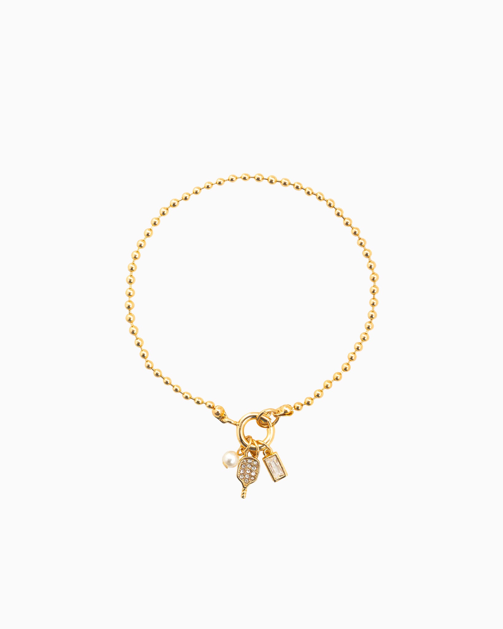 Sports Tennis 3 Charm Beaded Bracelet