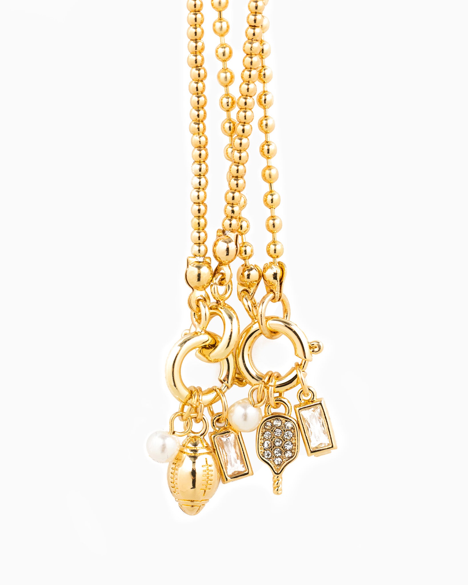 Sports Tennis 3 Charm Beaded Bracelet