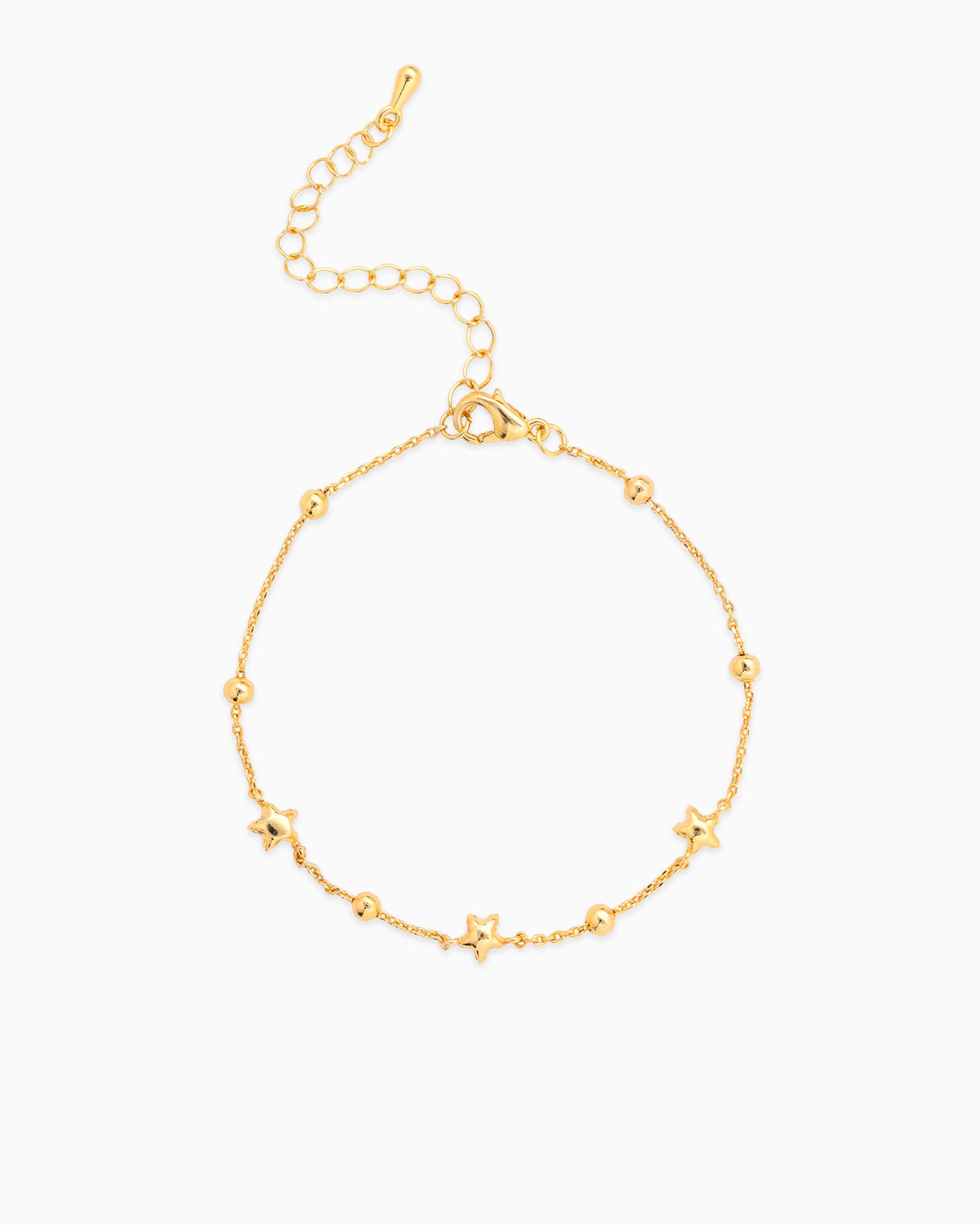 Dainty Puff Star & Ball Station Bracelet